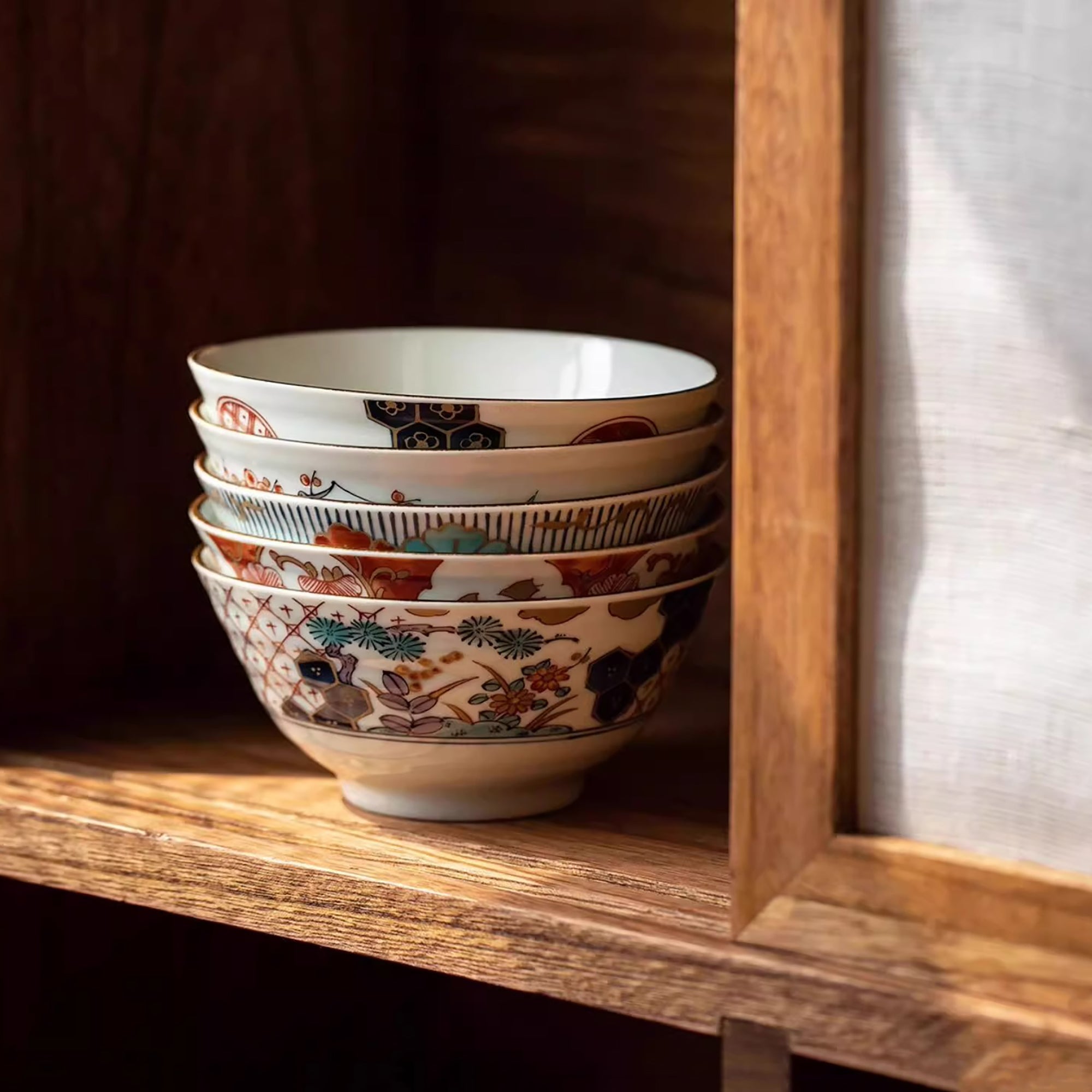 Bols japonais en céramique Mino-yaki avec Style Ko-Imari