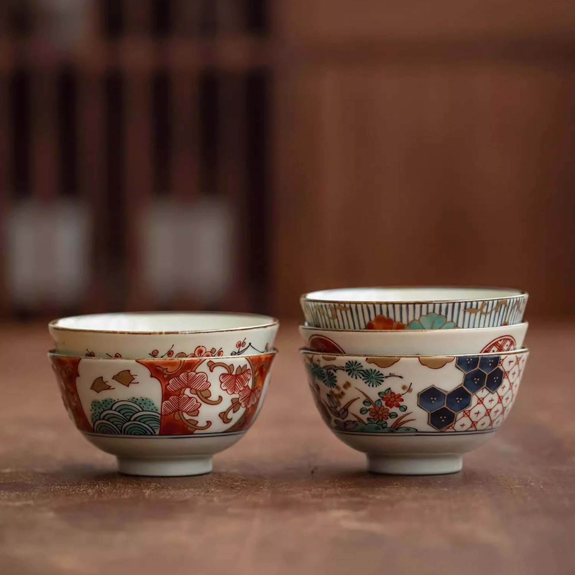 Bols japonais en céramique Mino-yaki avec Style Ko-Imari