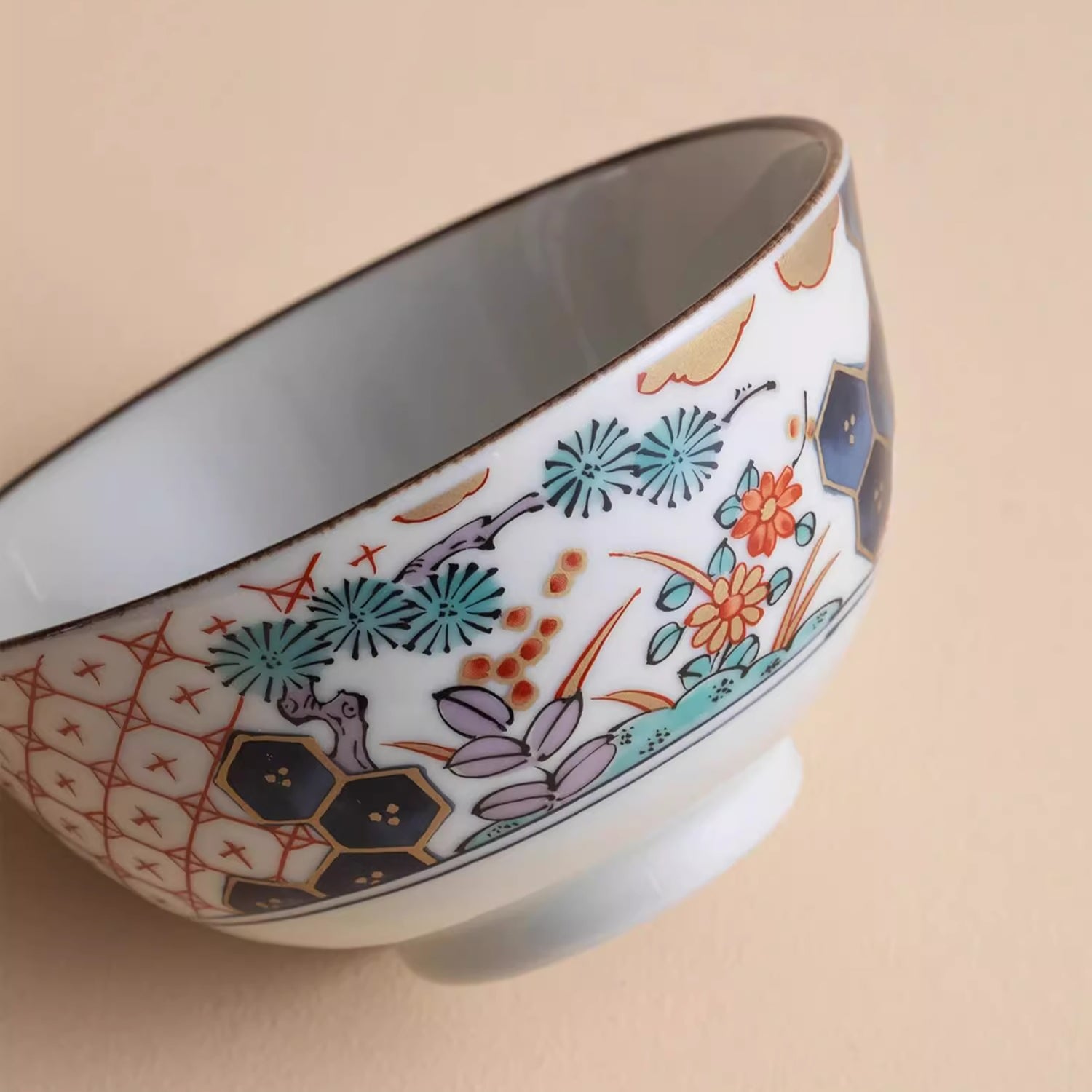 Bols japonais en céramique Mino-yaki avec Style Ko-Imari