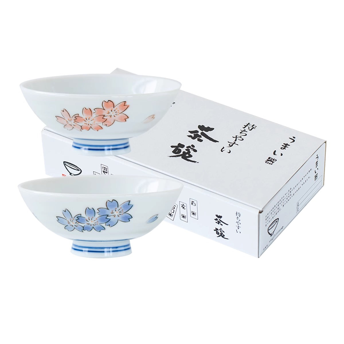 Bols à chazuke en céramique Mino-yaki avec Motif cerisier Yoshin
