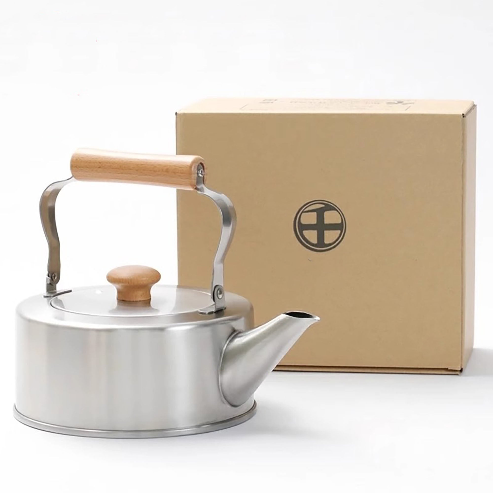 Bouilloire japonaise en inox FREIZ avec poignée en bois