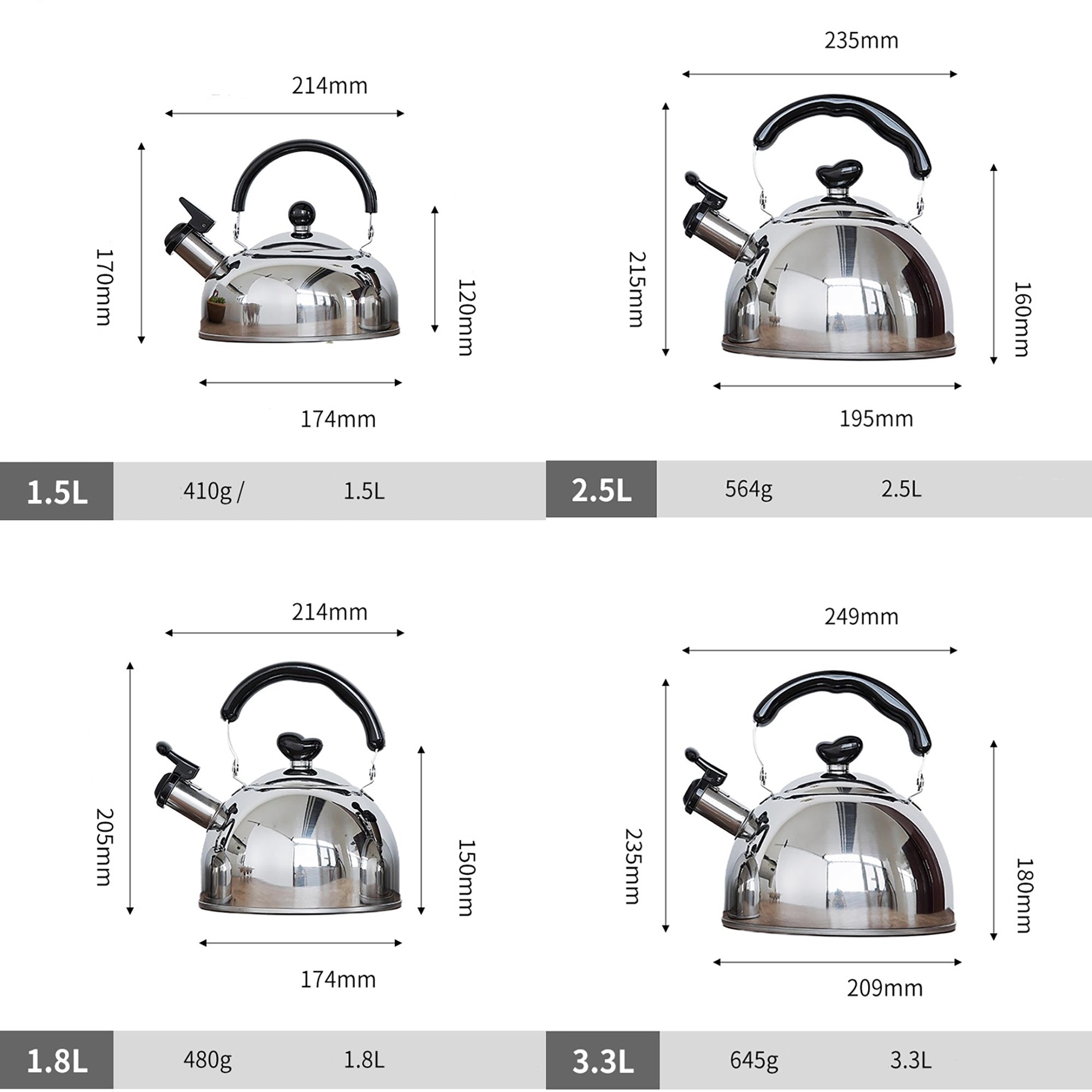 Bouilloire sifflante en acier inoxydable NAGAO de Tsubame Sanjo