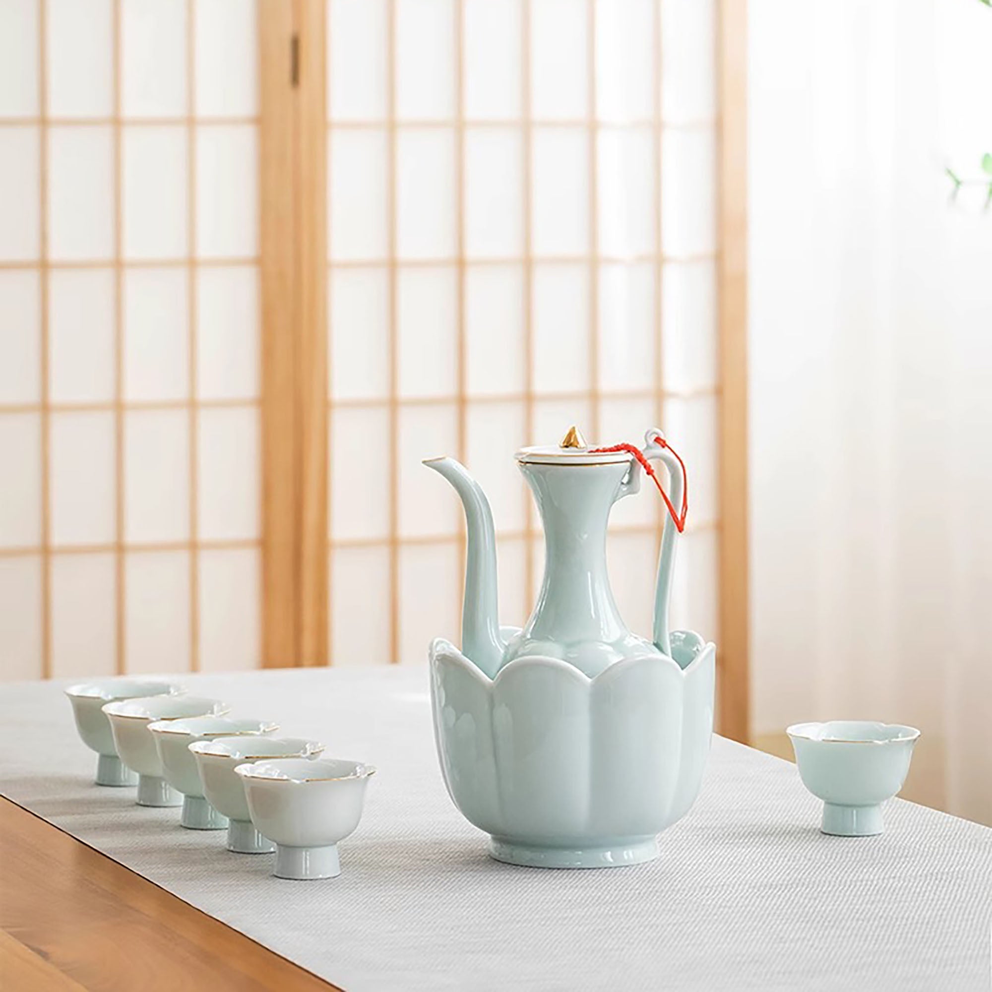 Carafe à saké de style Song en porcelaine de Jingdezhen