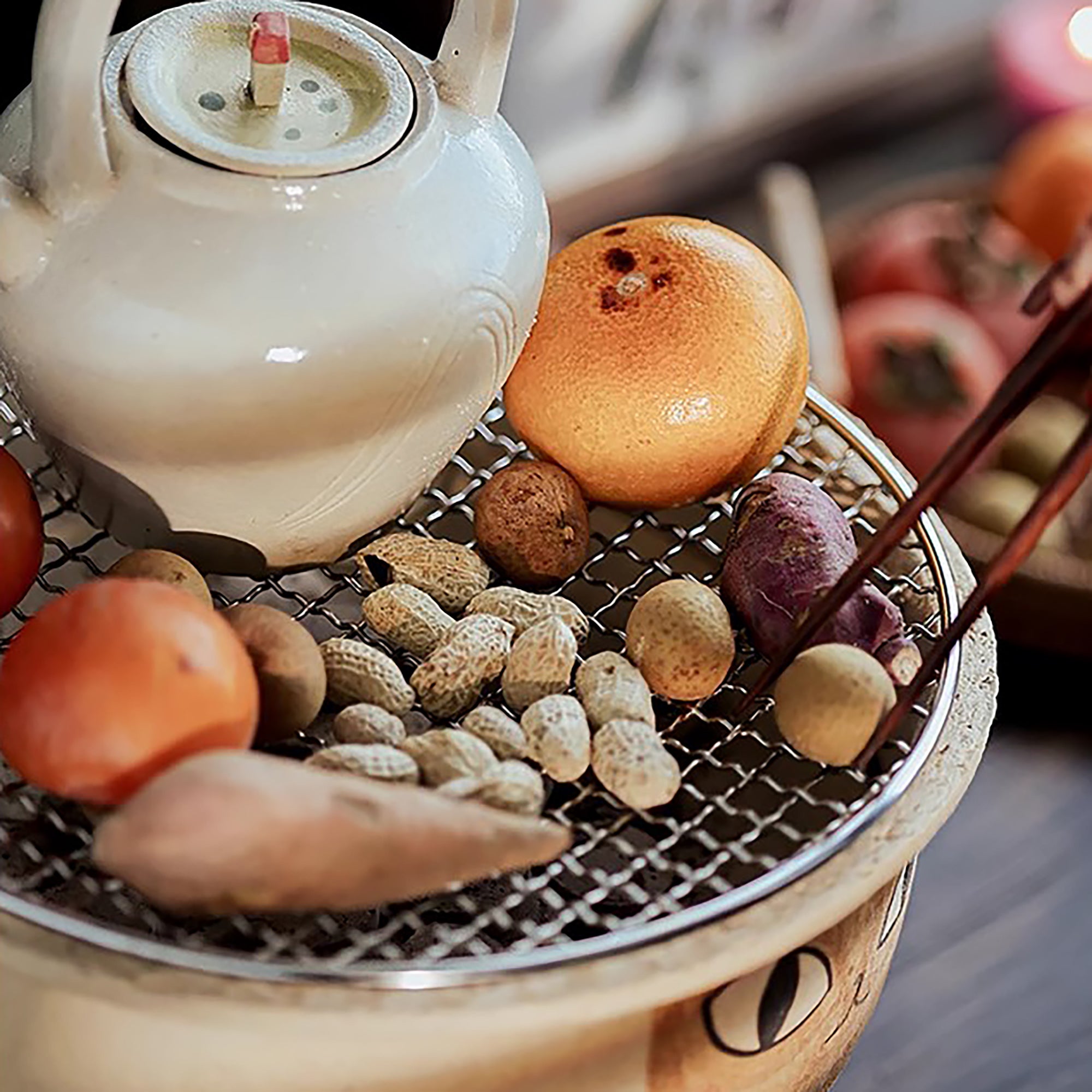 Réchaud de thé en grès brut de Jingdezhen avec motif chat à trois pattes