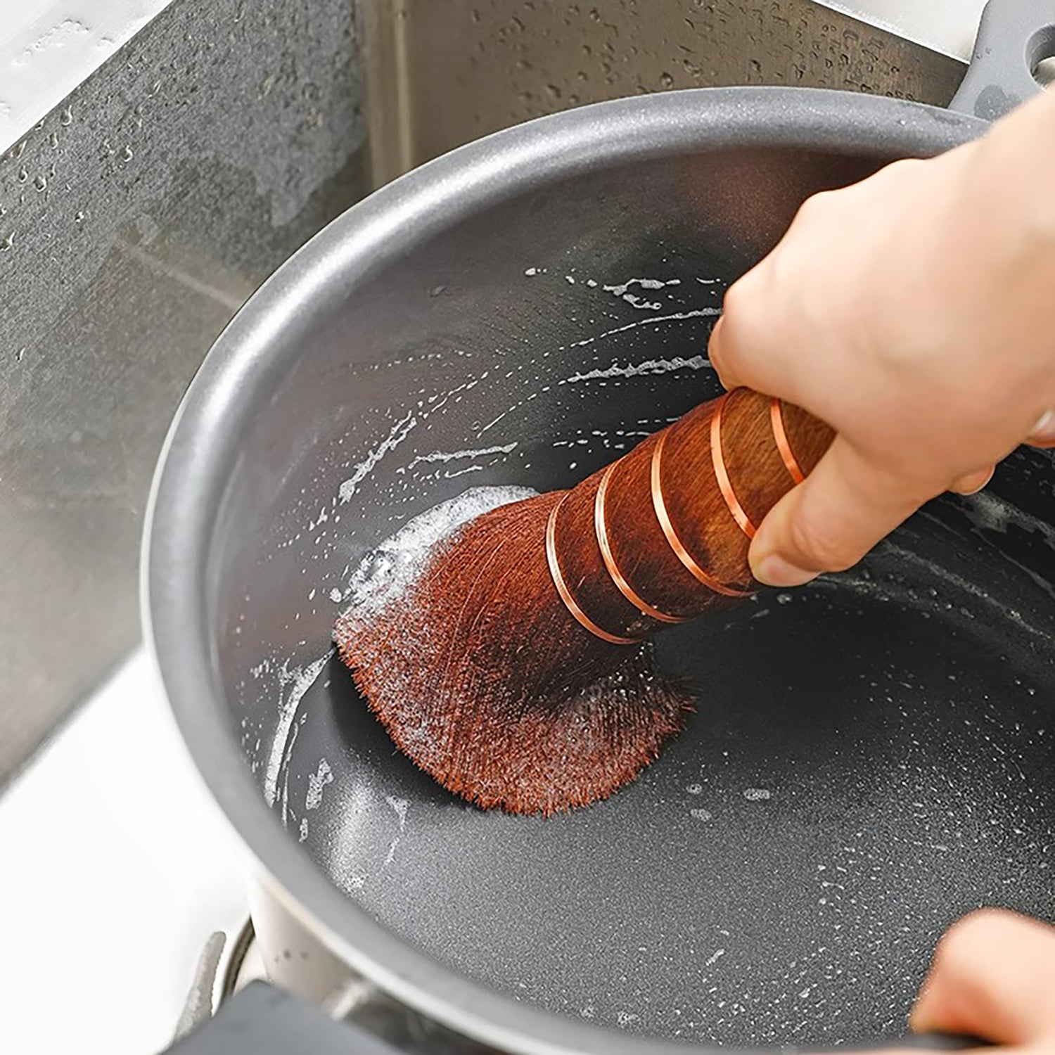 Brosse à récurer avec Fibres de palmier naturelles Shimoyama