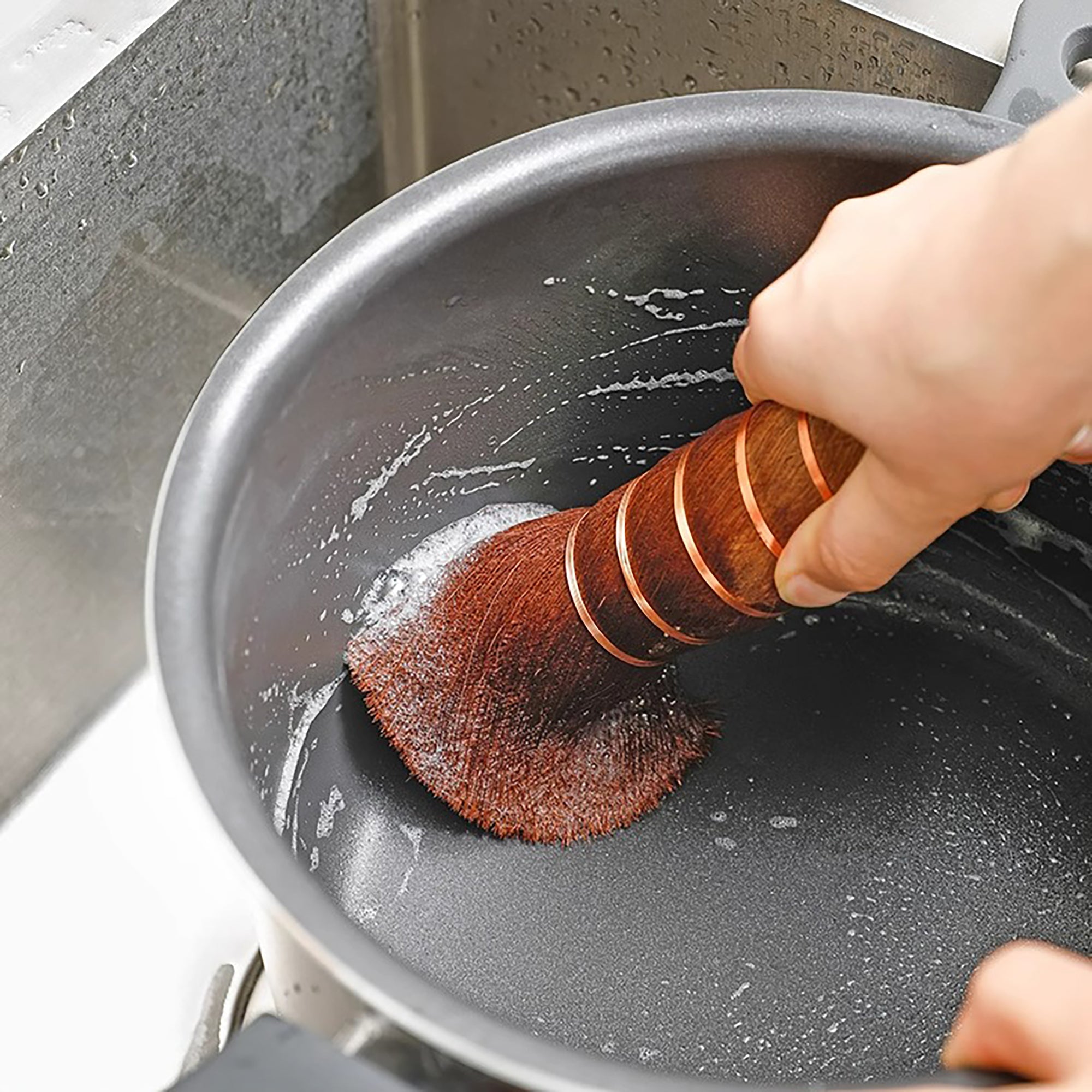 Brosse à récurer avec Fibres de palmier naturelles Shimoyama