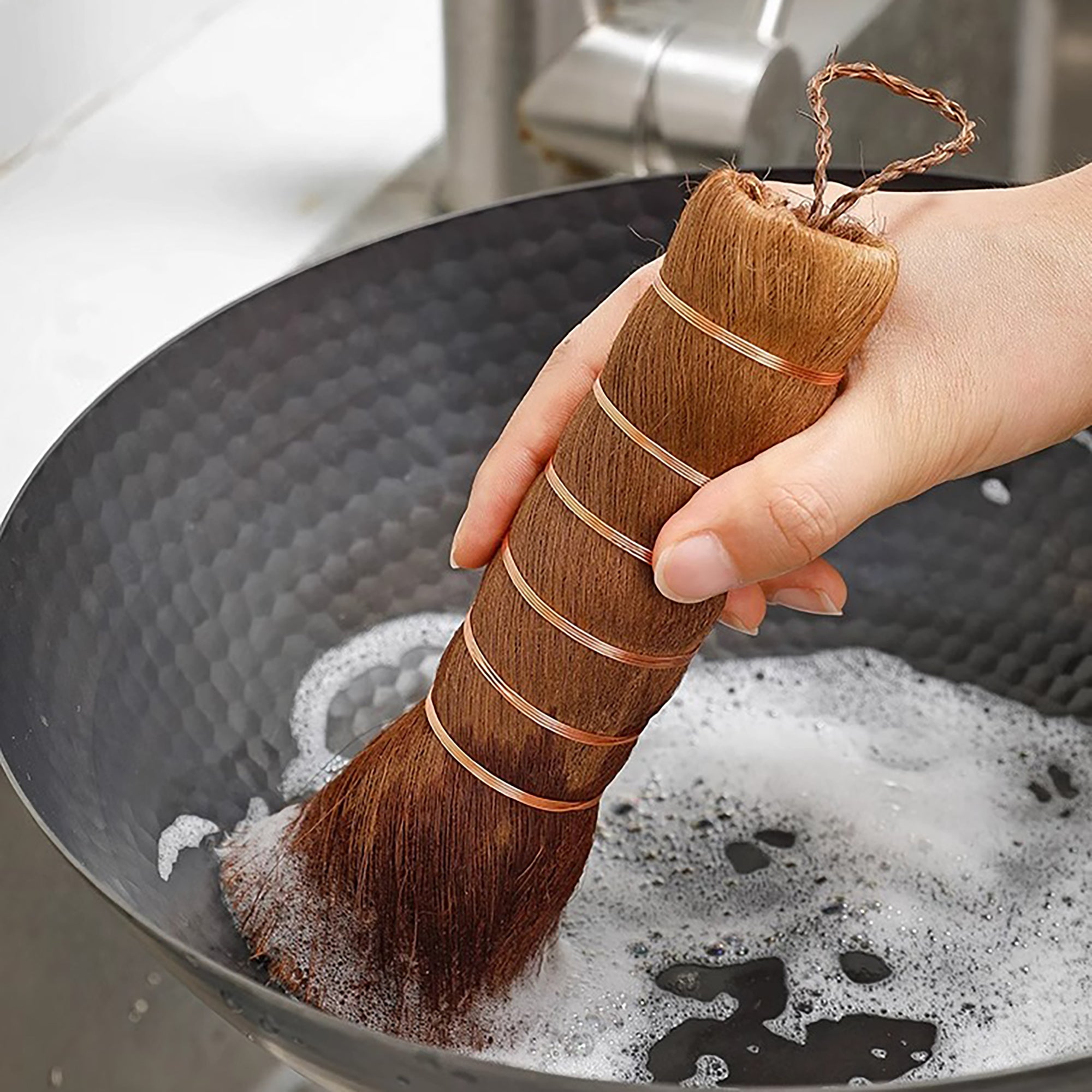 Brosse à récurer avec Fibres de palmier naturelles Shimoyama