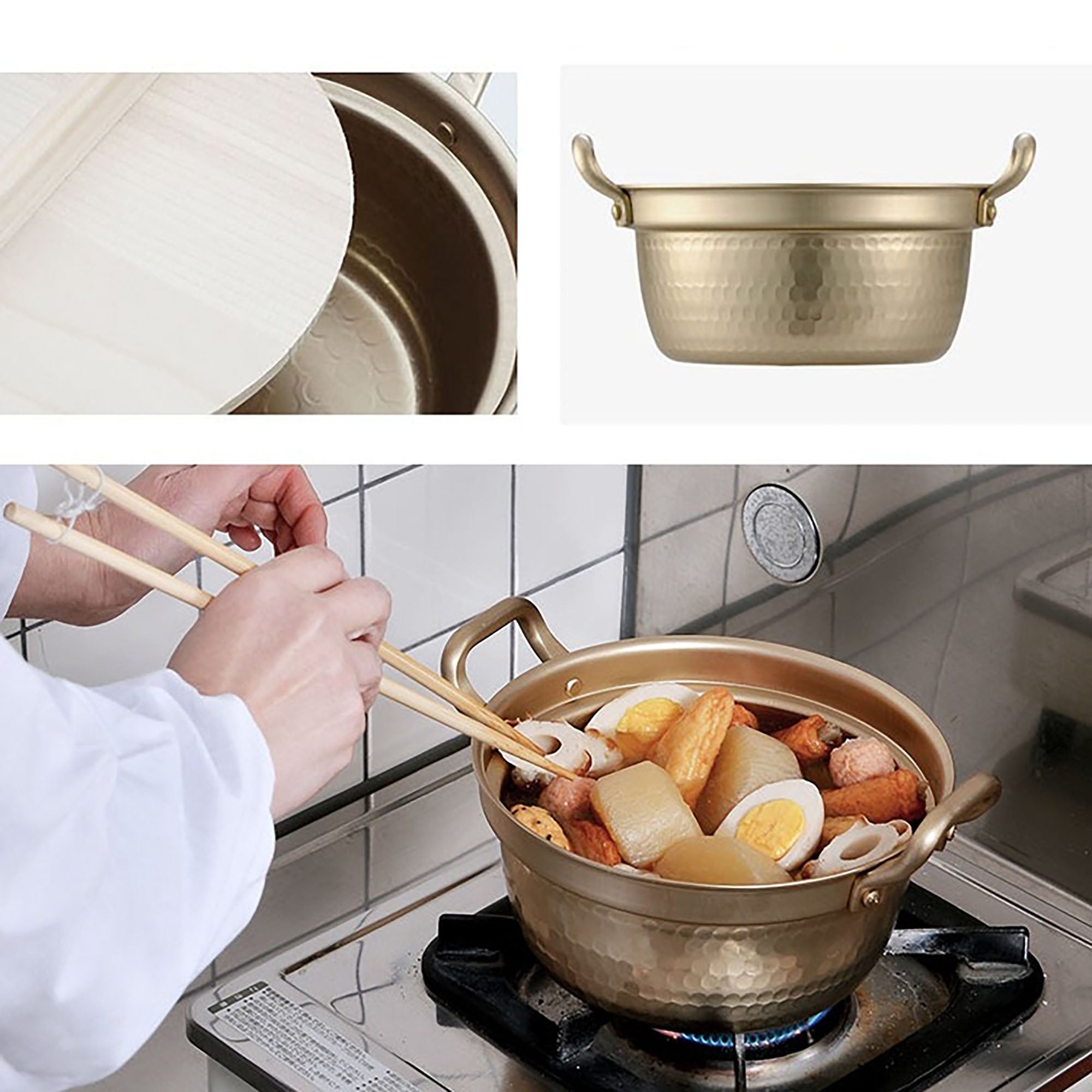 Casserole japonaise en aluminium avec poignées