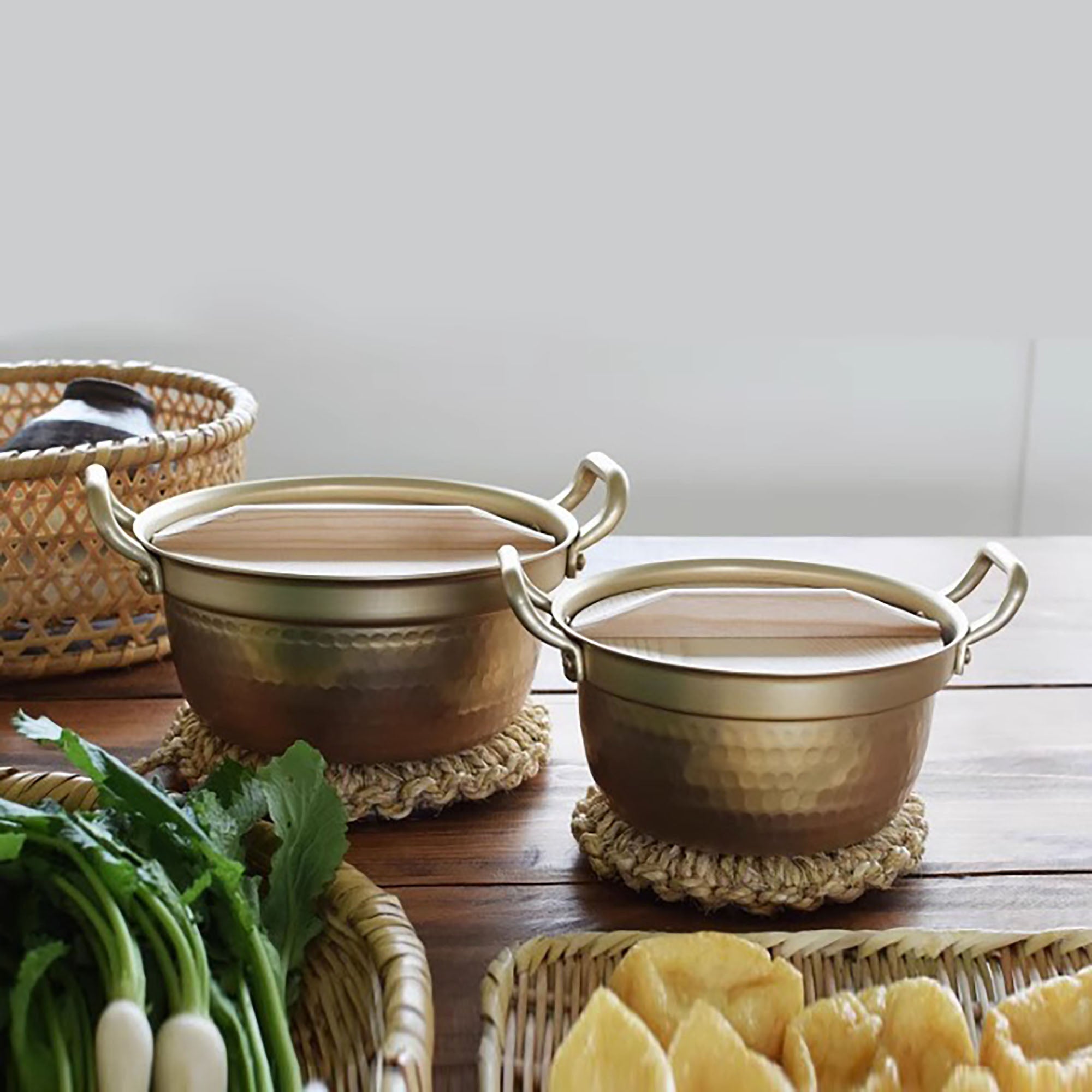 Casserole japonaise en aluminium avec poignées