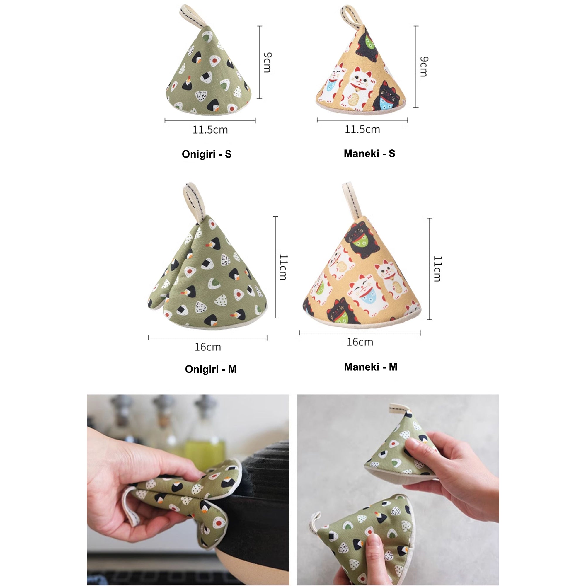 Chapeau isolant triangulaire en tissu Shimoyama