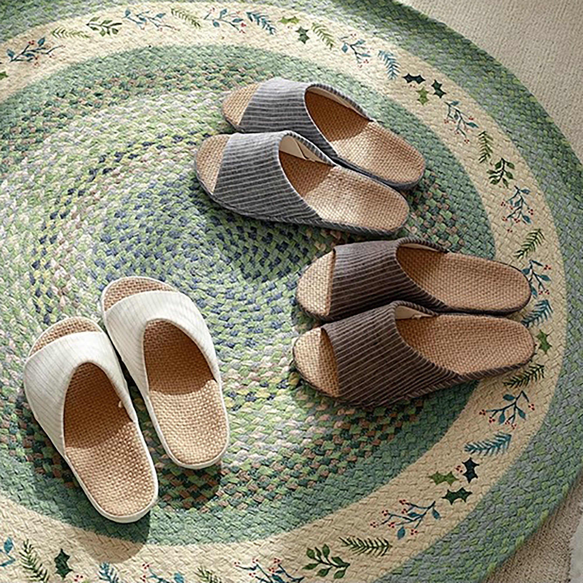CHAUSSON en COTON et LIN avec semelle en jute