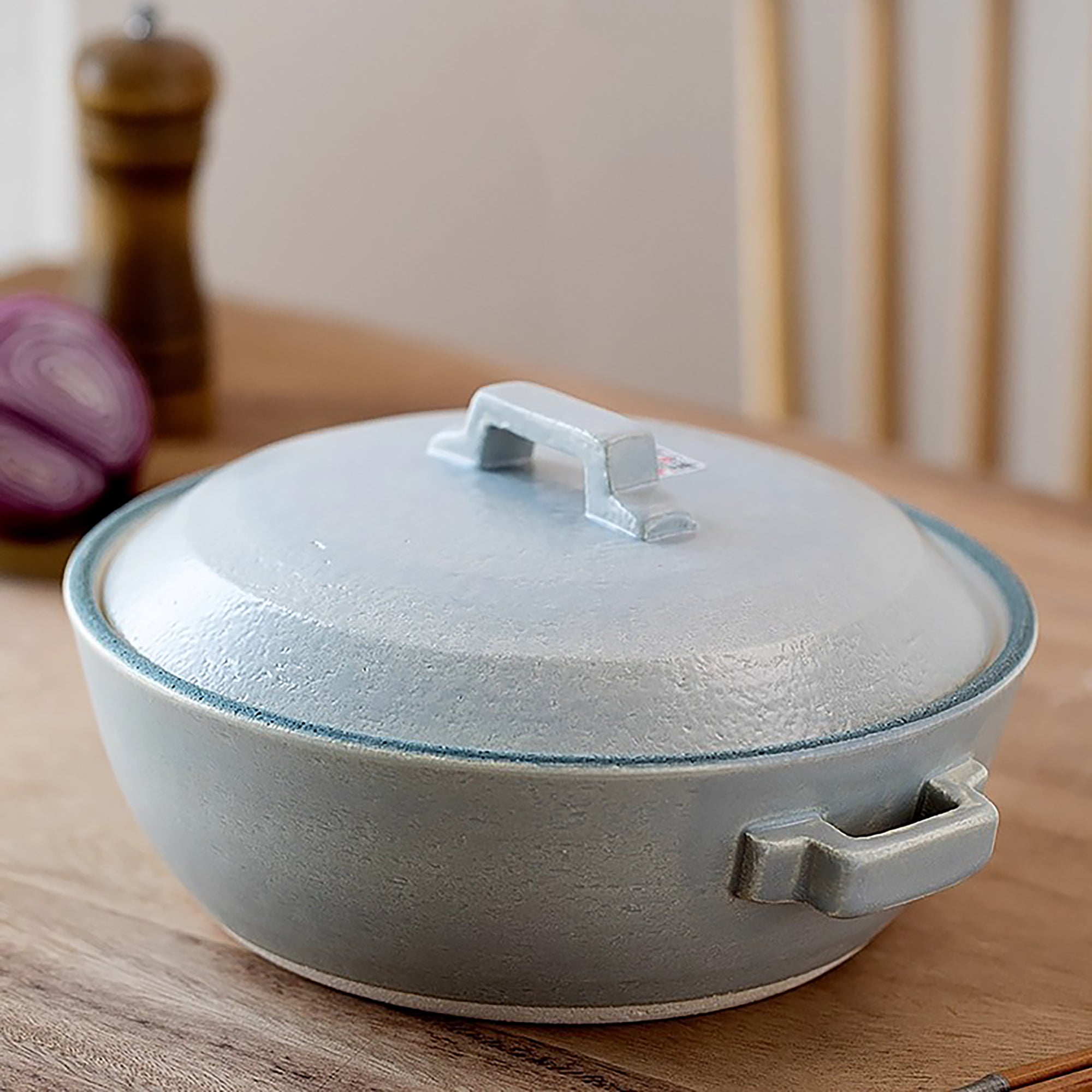 Donabe bleu-gris en grès de Banko-yaki