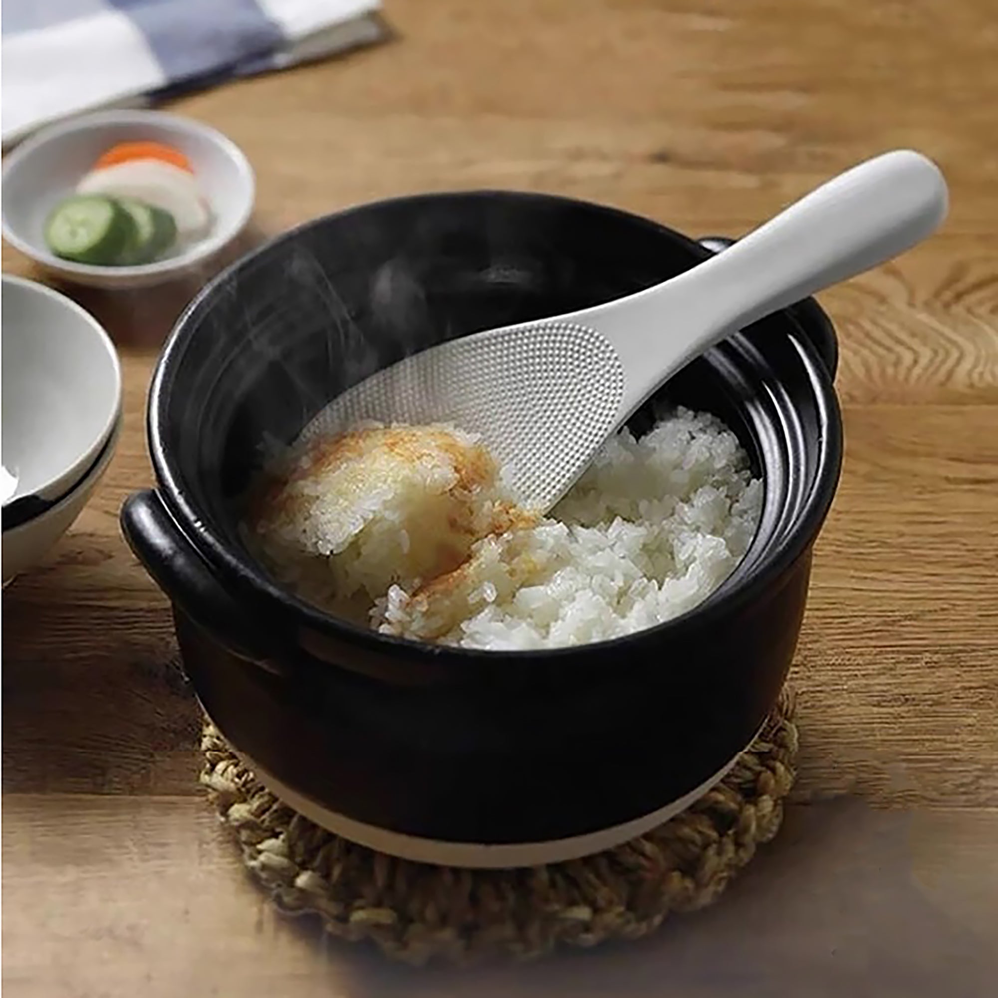 Donabe minimaliste à double couvercle Banko‑yaki