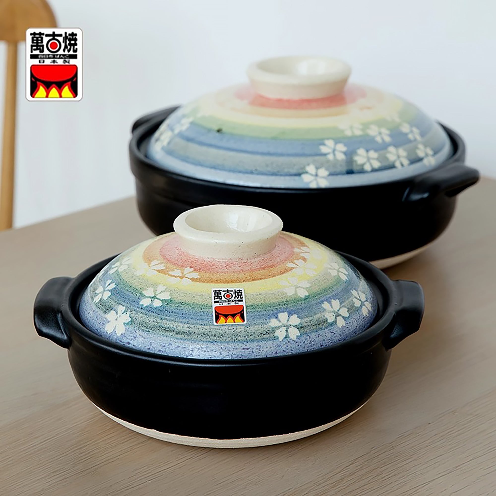 Donabe Banko-yaki “Neige & Sakura Arc-en-ciel”