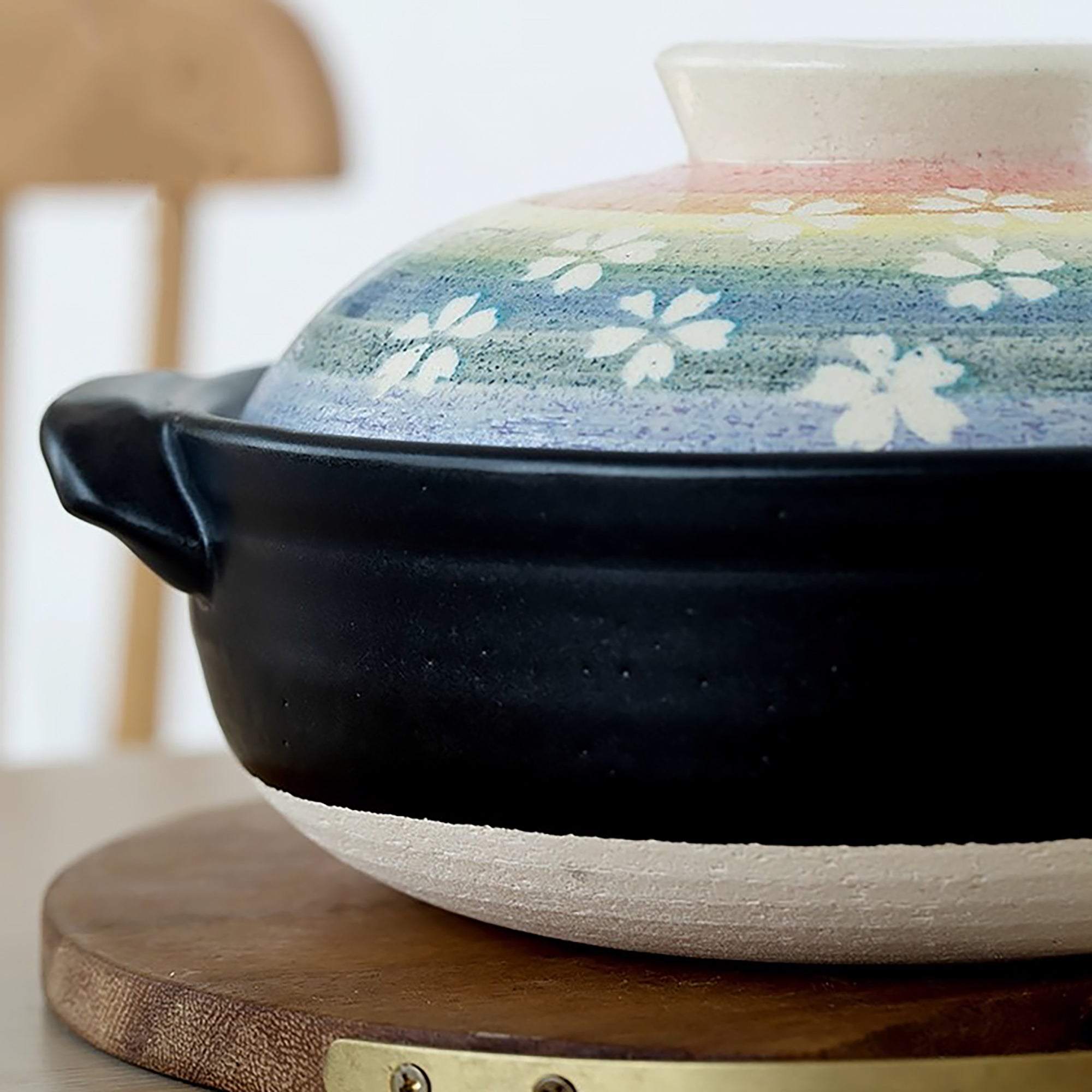 Donabe Banko-yaki “Neige & Sakura Arc-en-ciel”