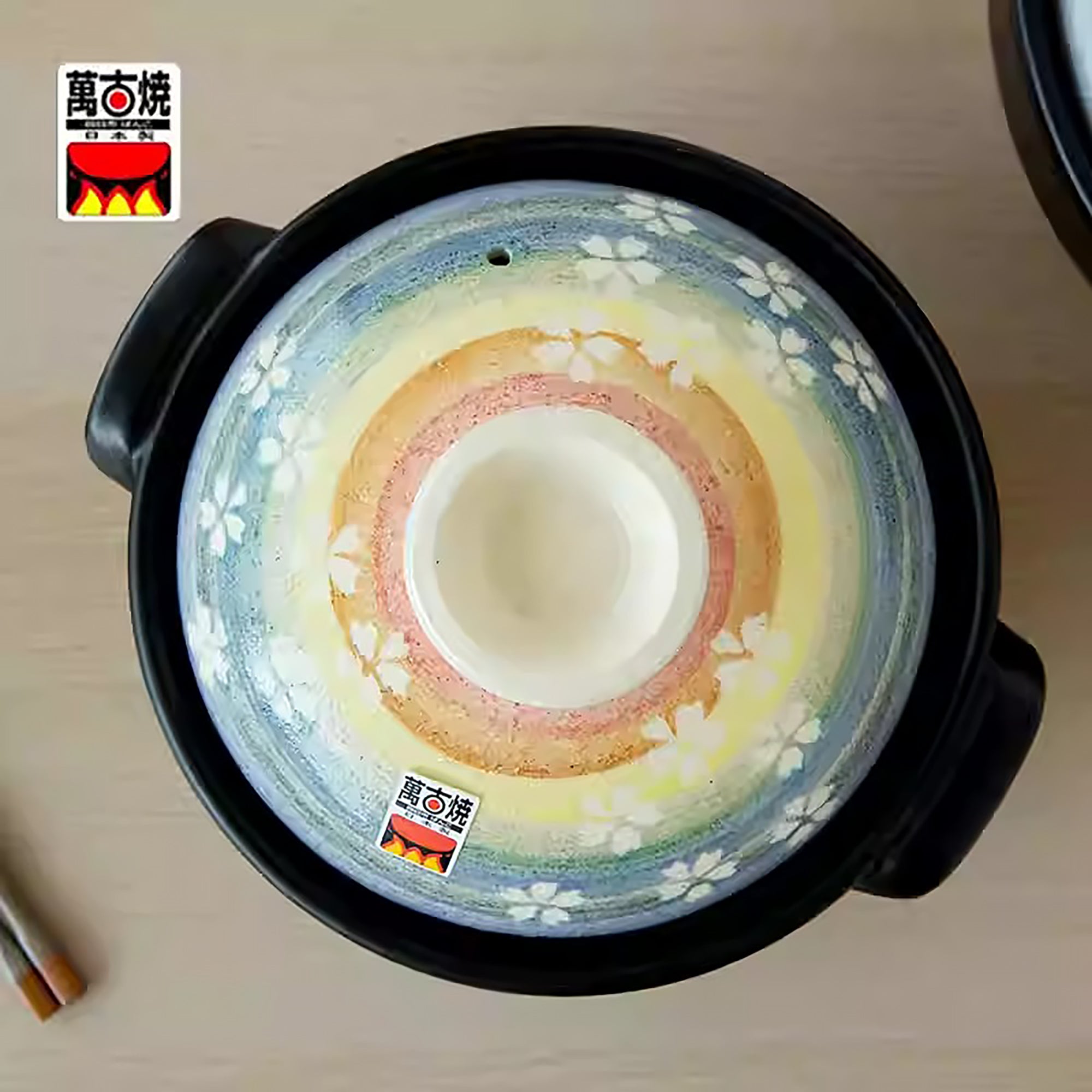 Donabe Banko-yaki “Neige & Sakura Arc-en-ciel”