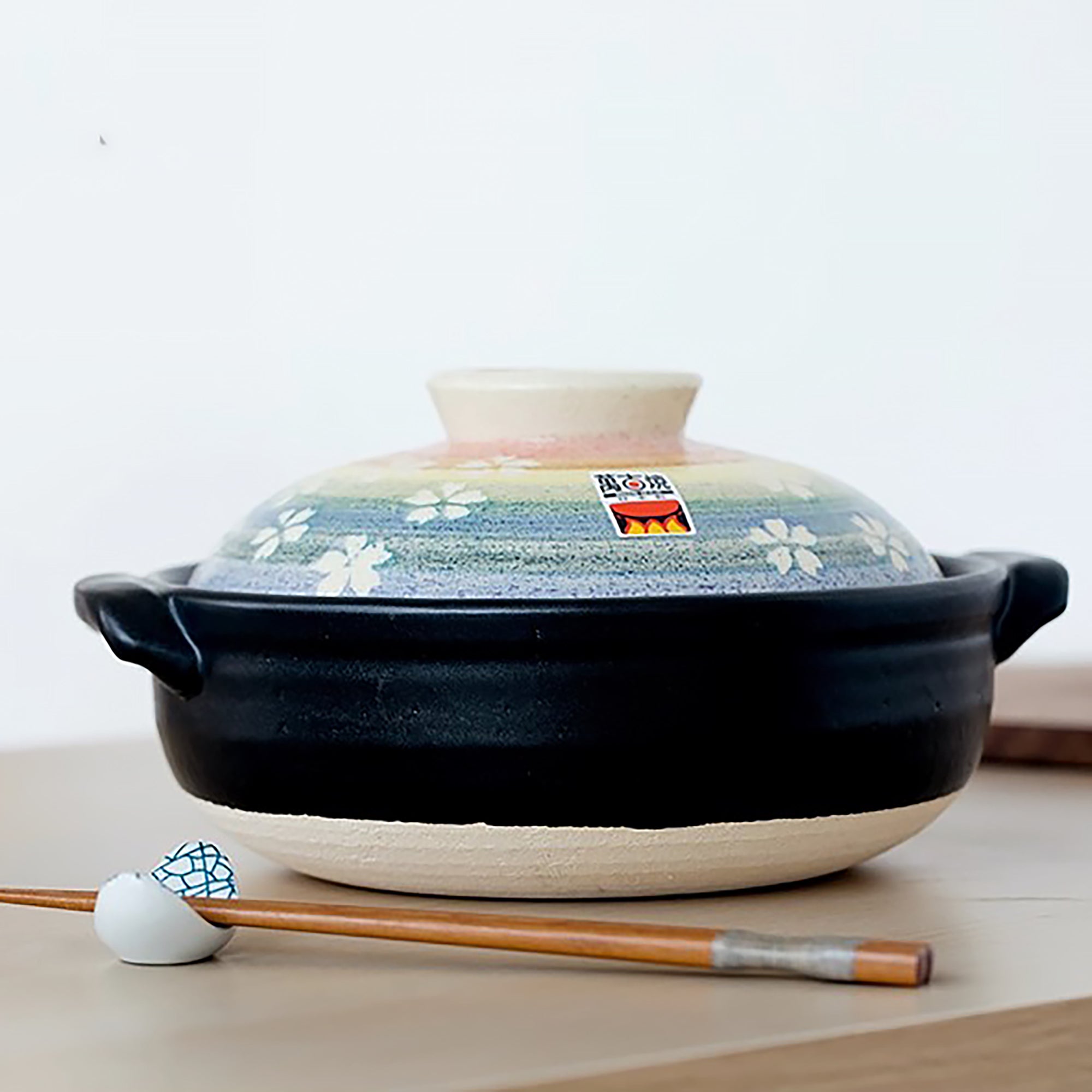 Donabe Banko-yaki “Neige & Sakura Arc-en-ciel”