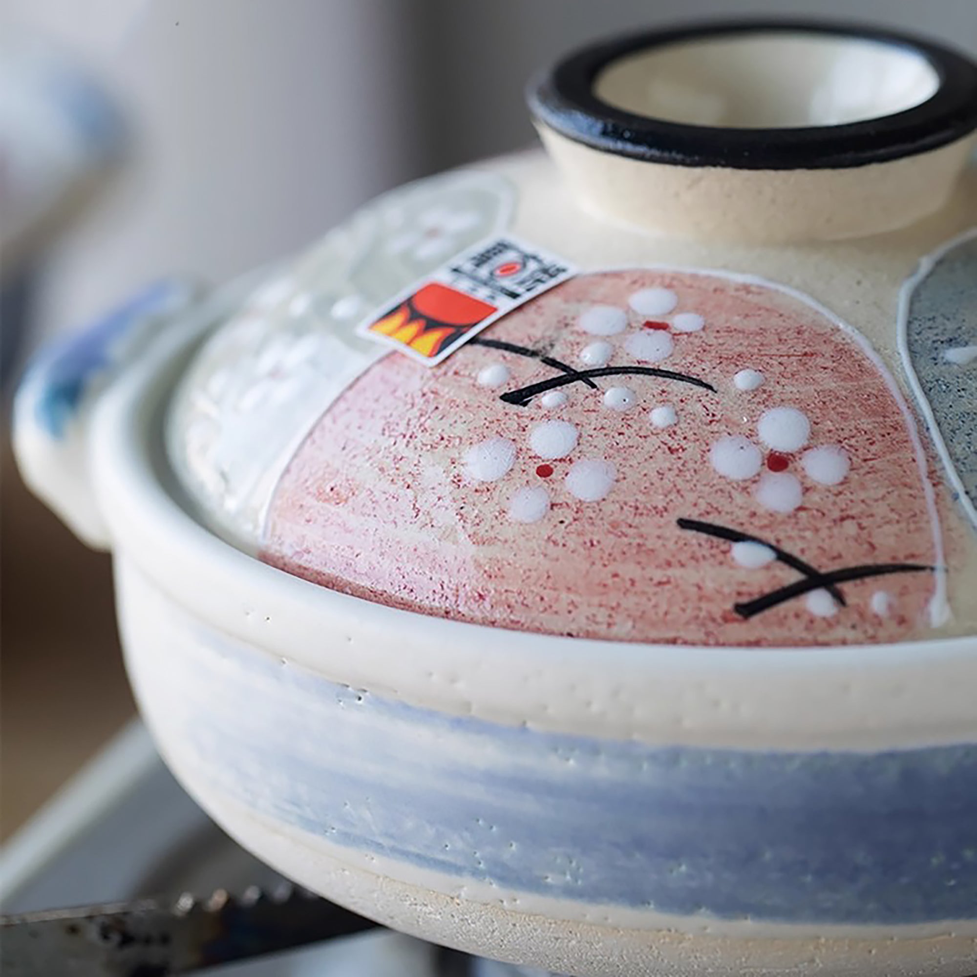 Donabe Banko-yaki avec motif fleur de cerisier.