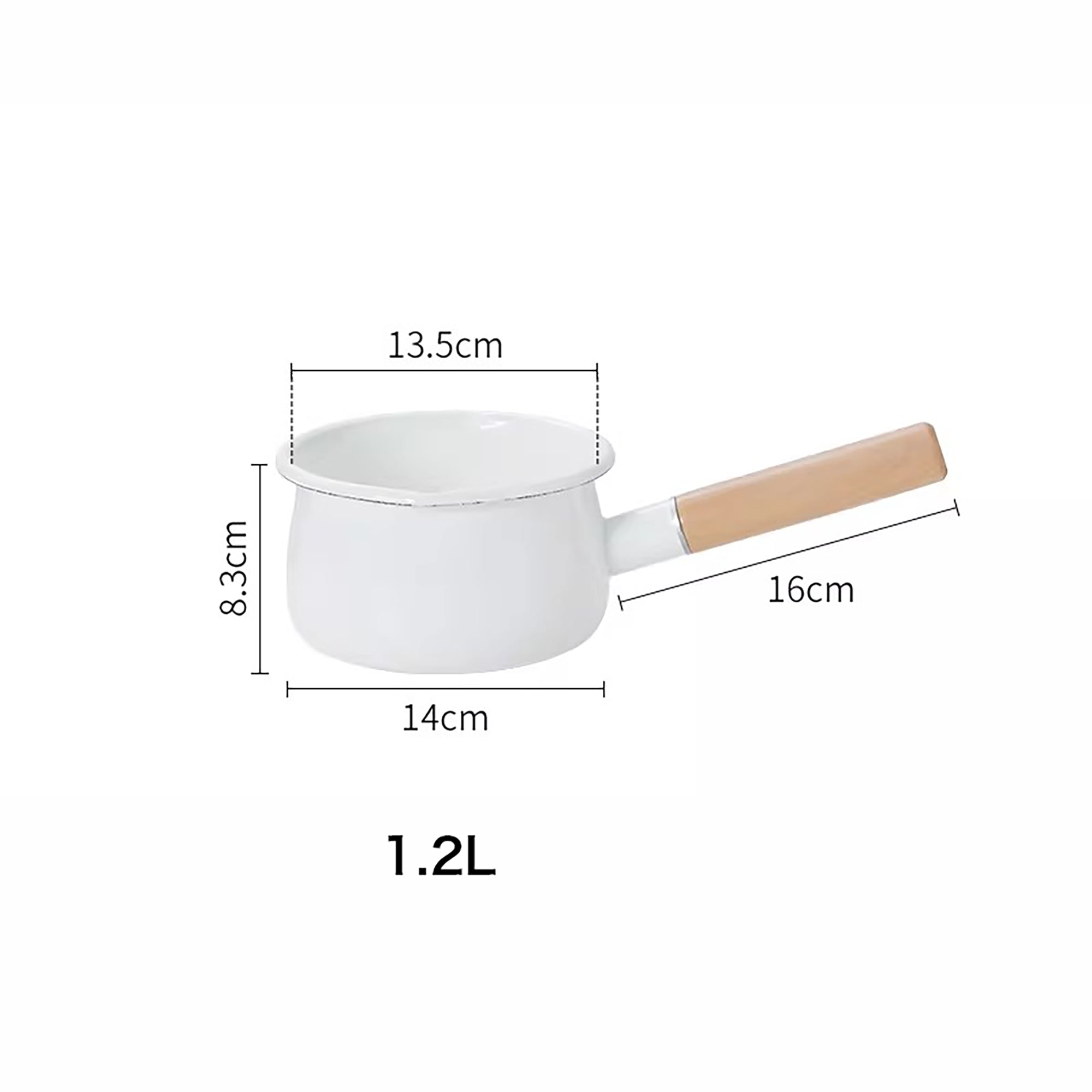 Mini casserole en émail avec manche en bois Shimoyama