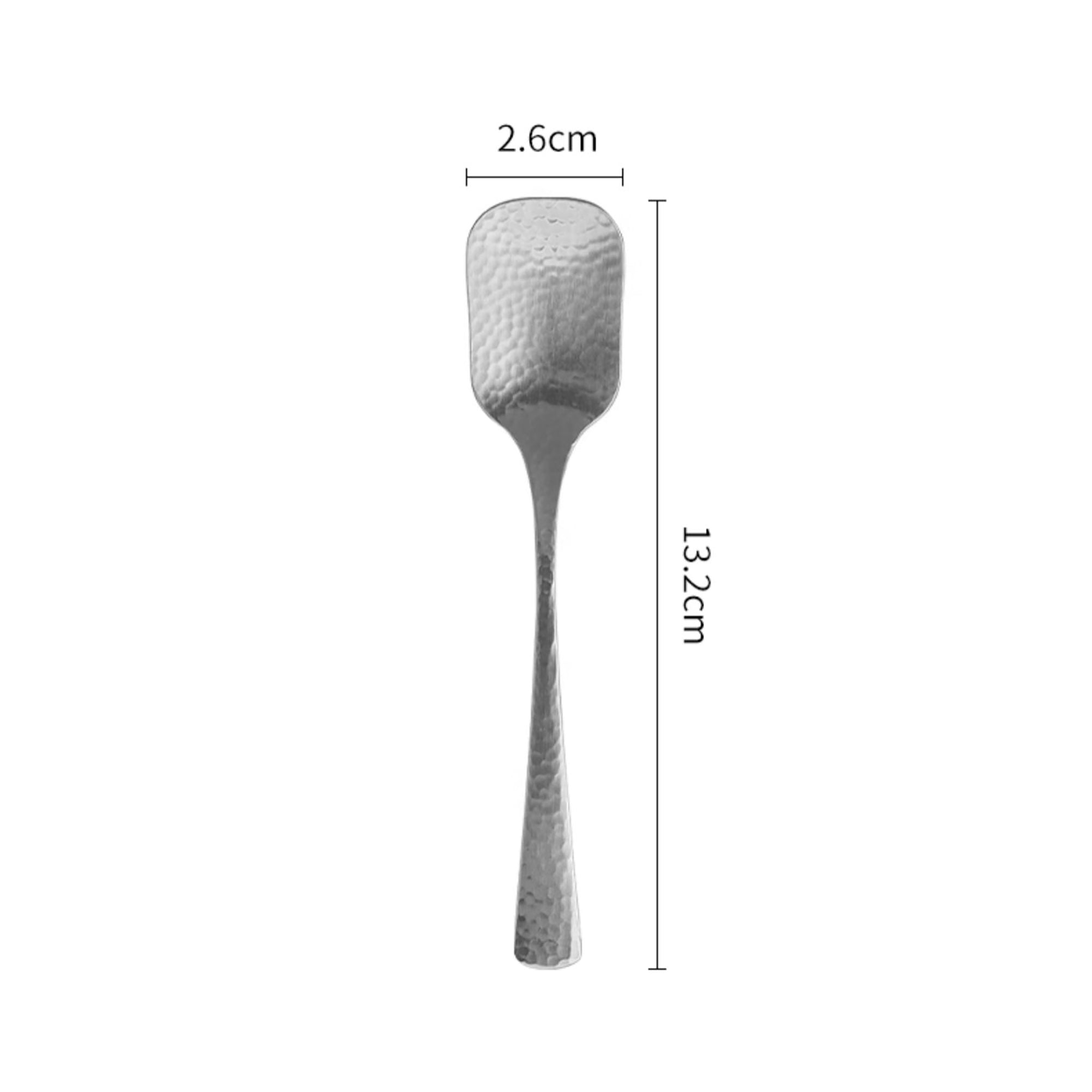 Cuillère à dessert martelée en acier inoxydable Shimoyama