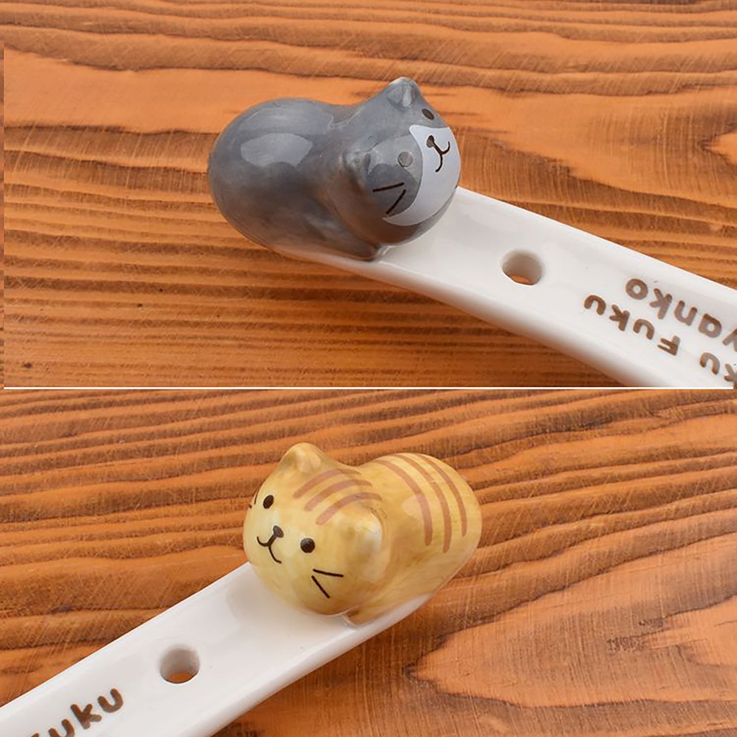 Porcelain Kitten Spoon with Embossed Handle