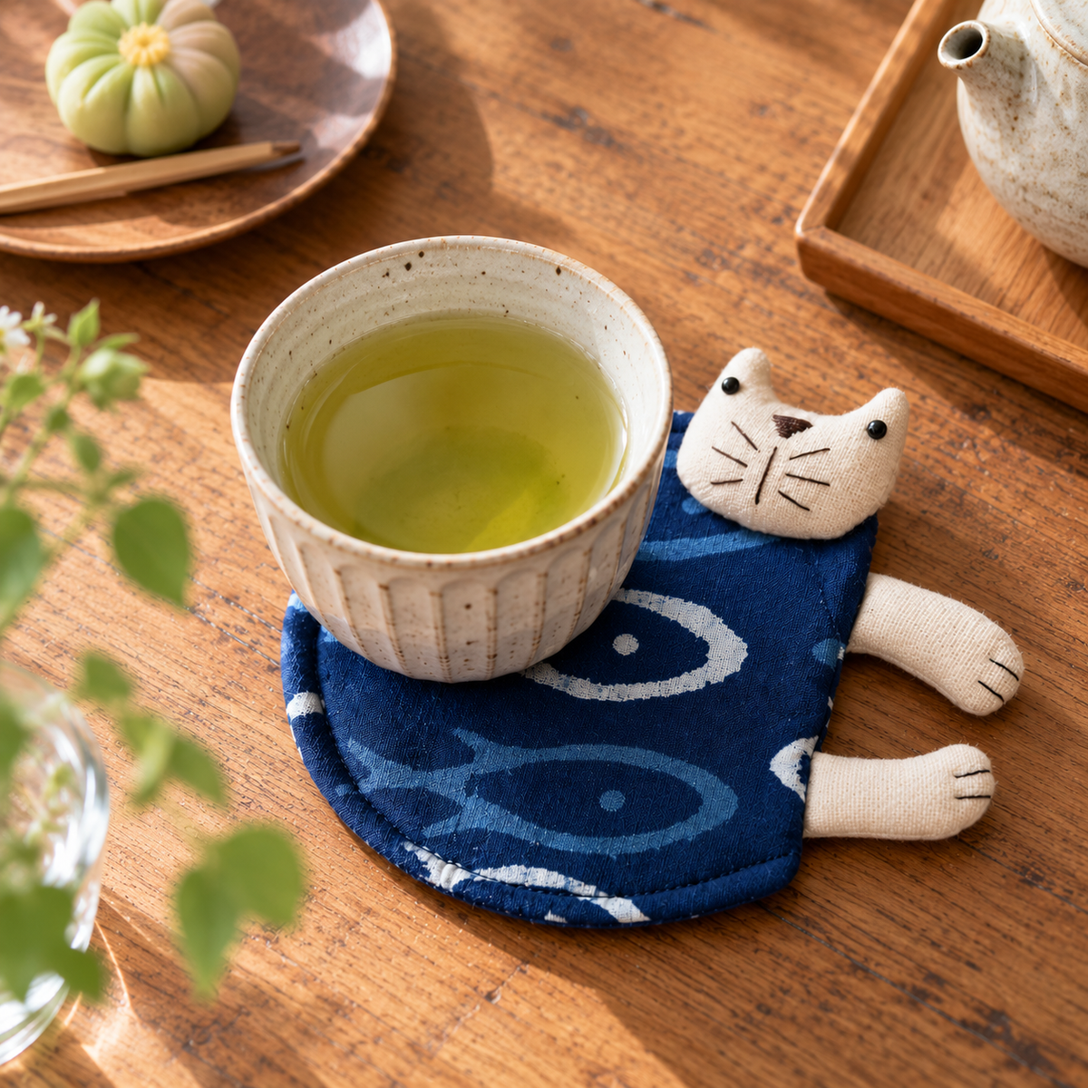 Dessous de verre en coton indigo artisanal