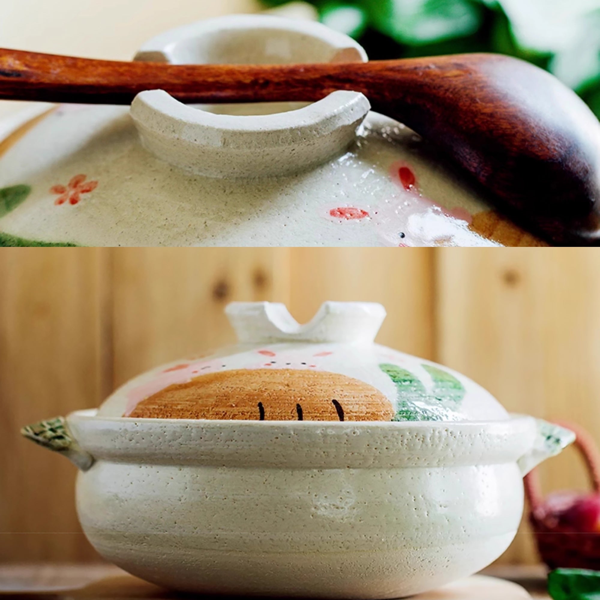 Donabe Banko-yaki fait main avec motif lapin