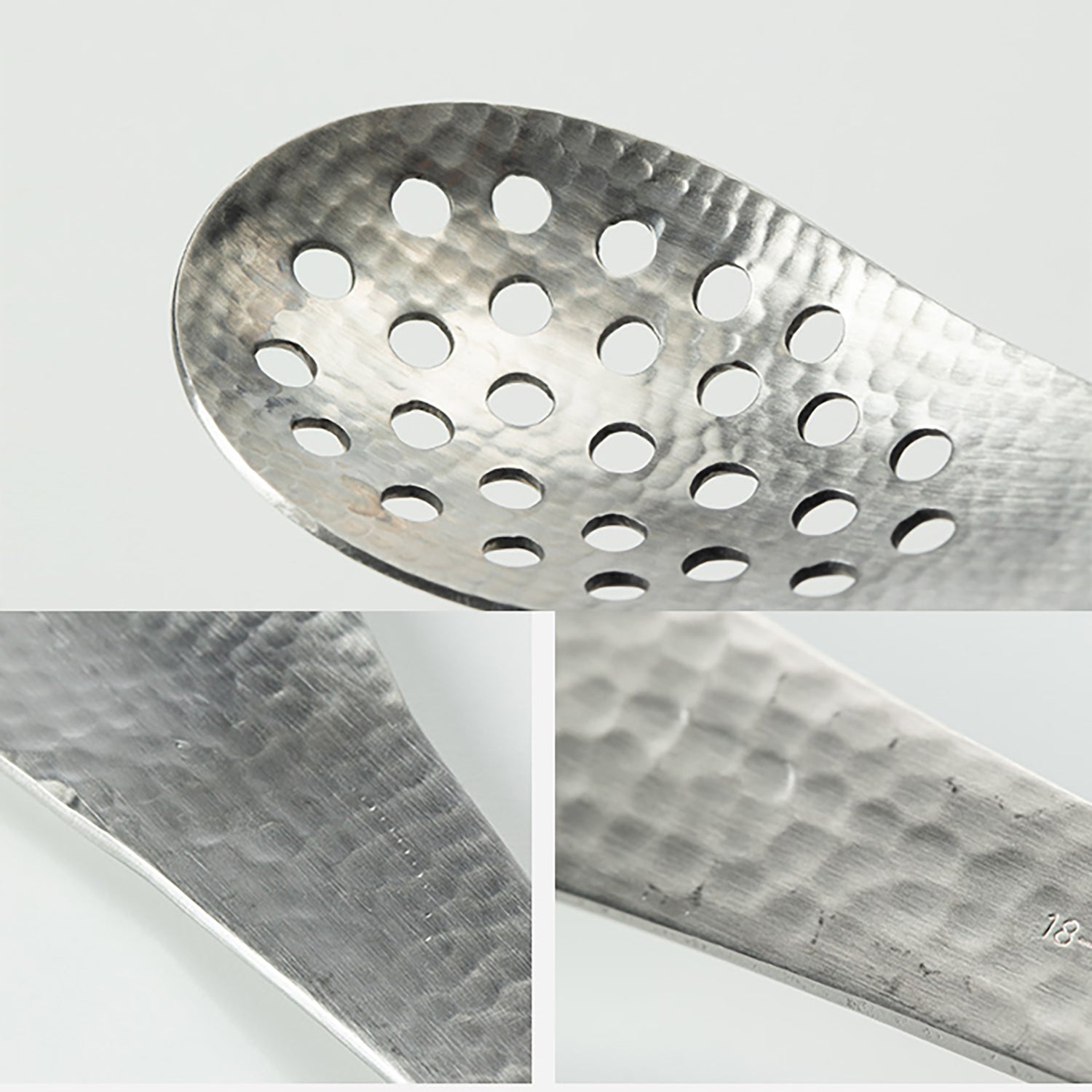 Petite écumoire en acier inox martelé Shimoyama