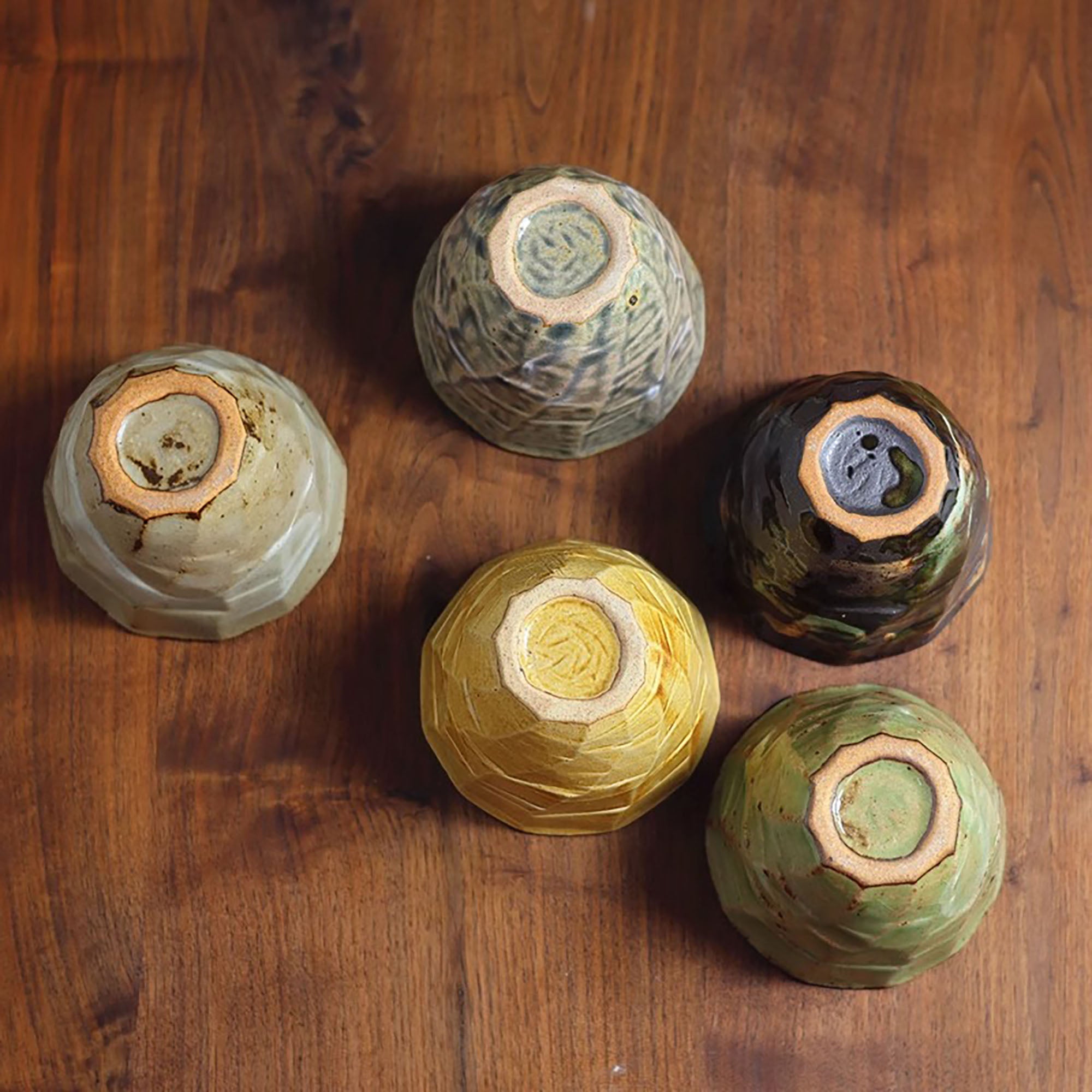 Set of Seto yaki tea cups from the Zôshi kiln