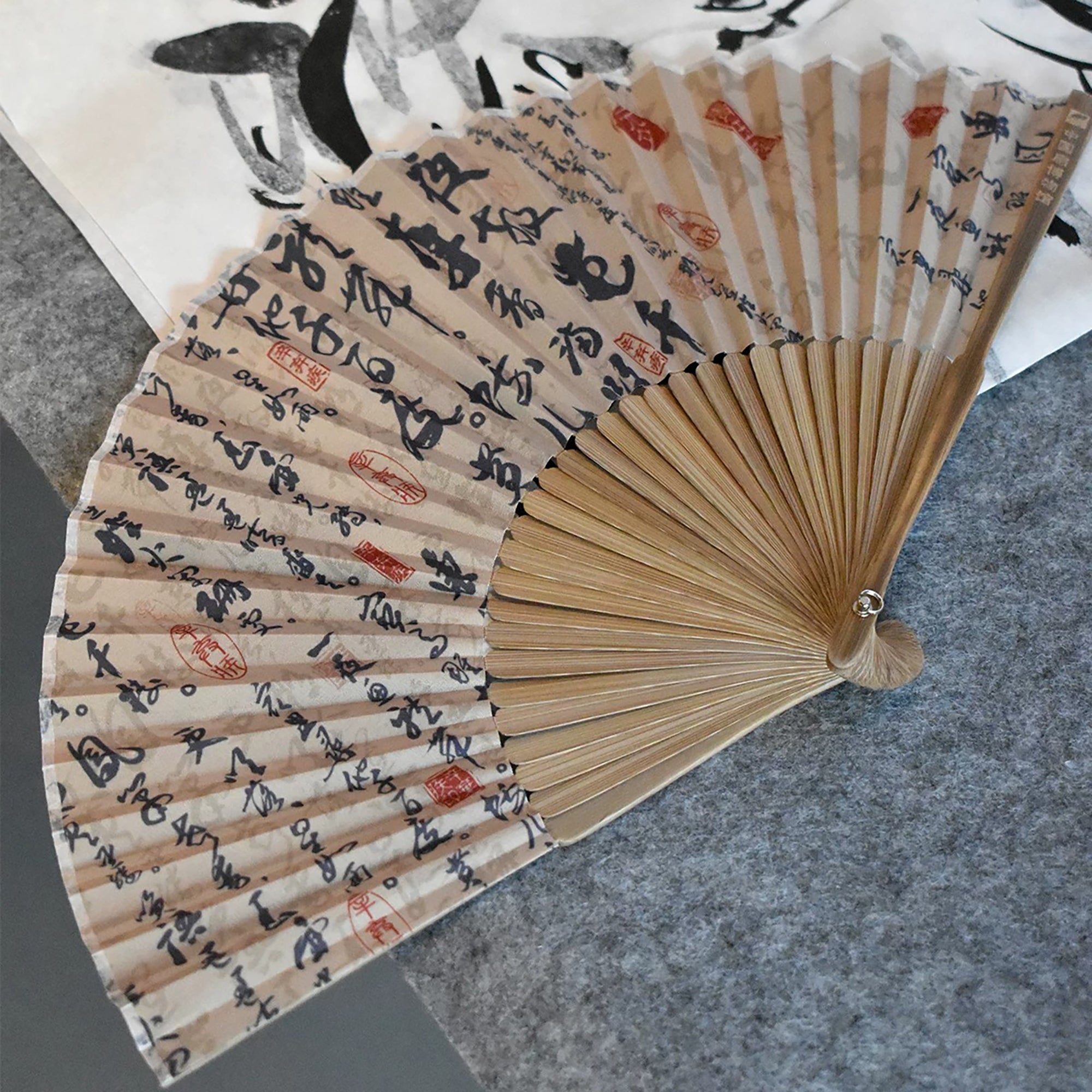 Éventail pliant Calligraphie chinoise