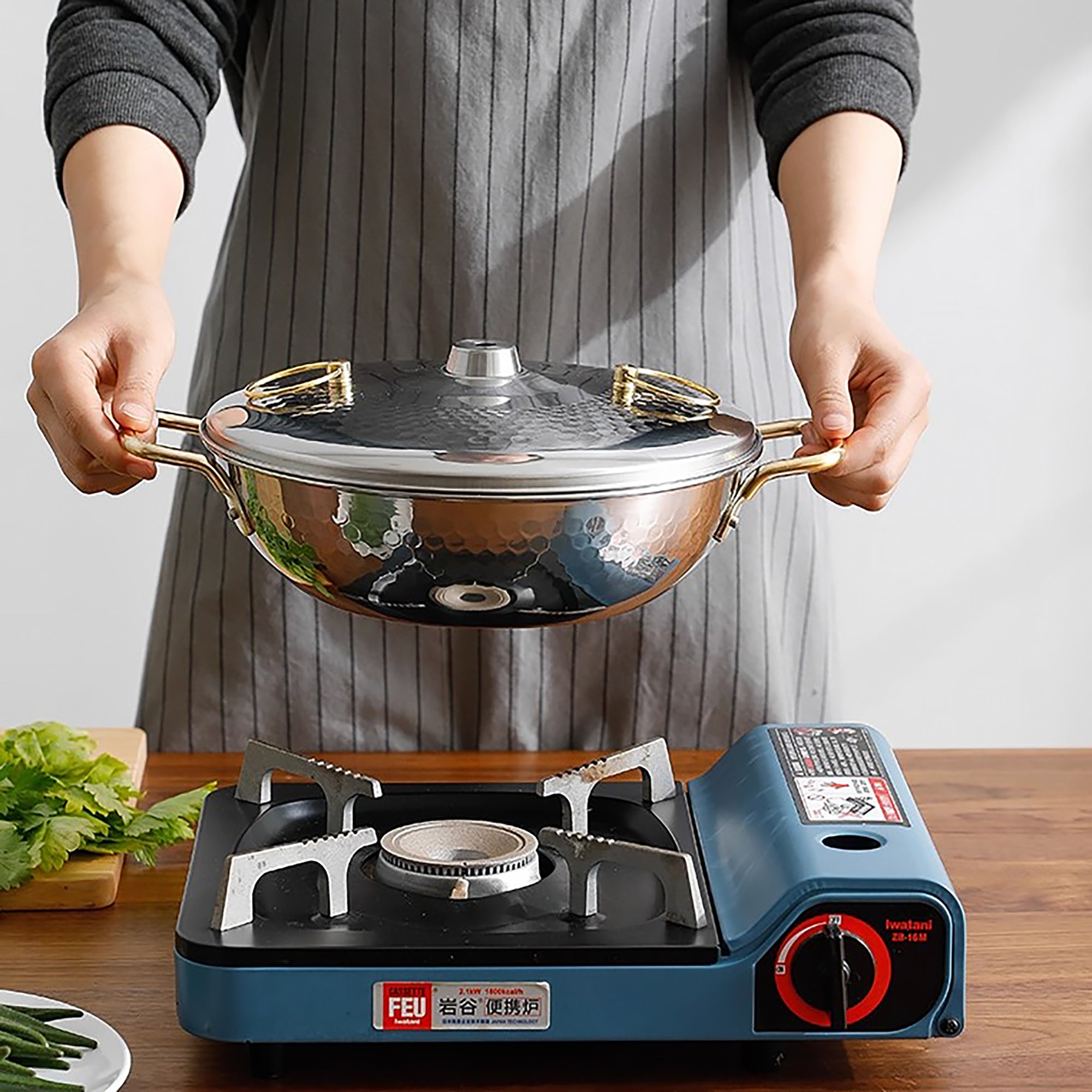 Fondue japonaise en acier inoxydable Yoshikawa