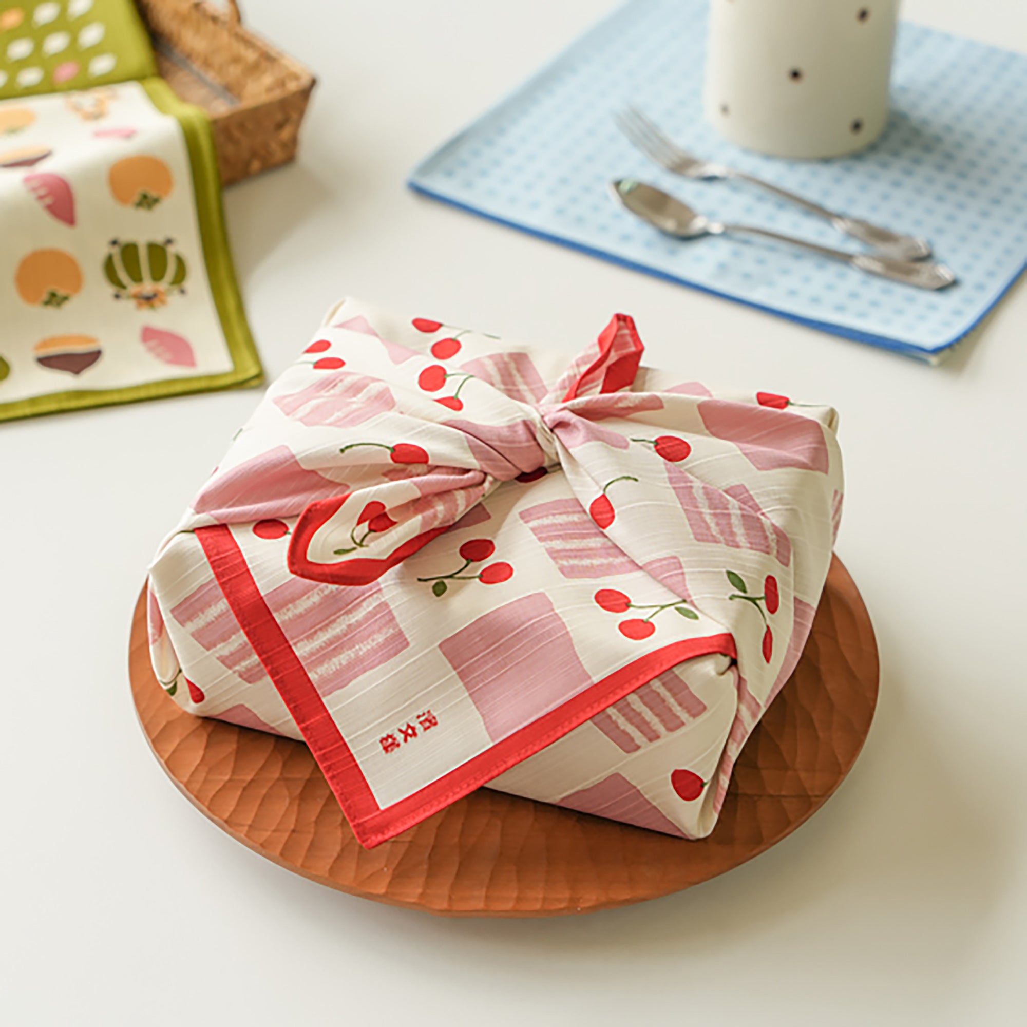 Furoshiki japonais en coton avec Motifs traditionnels Hamamonyo