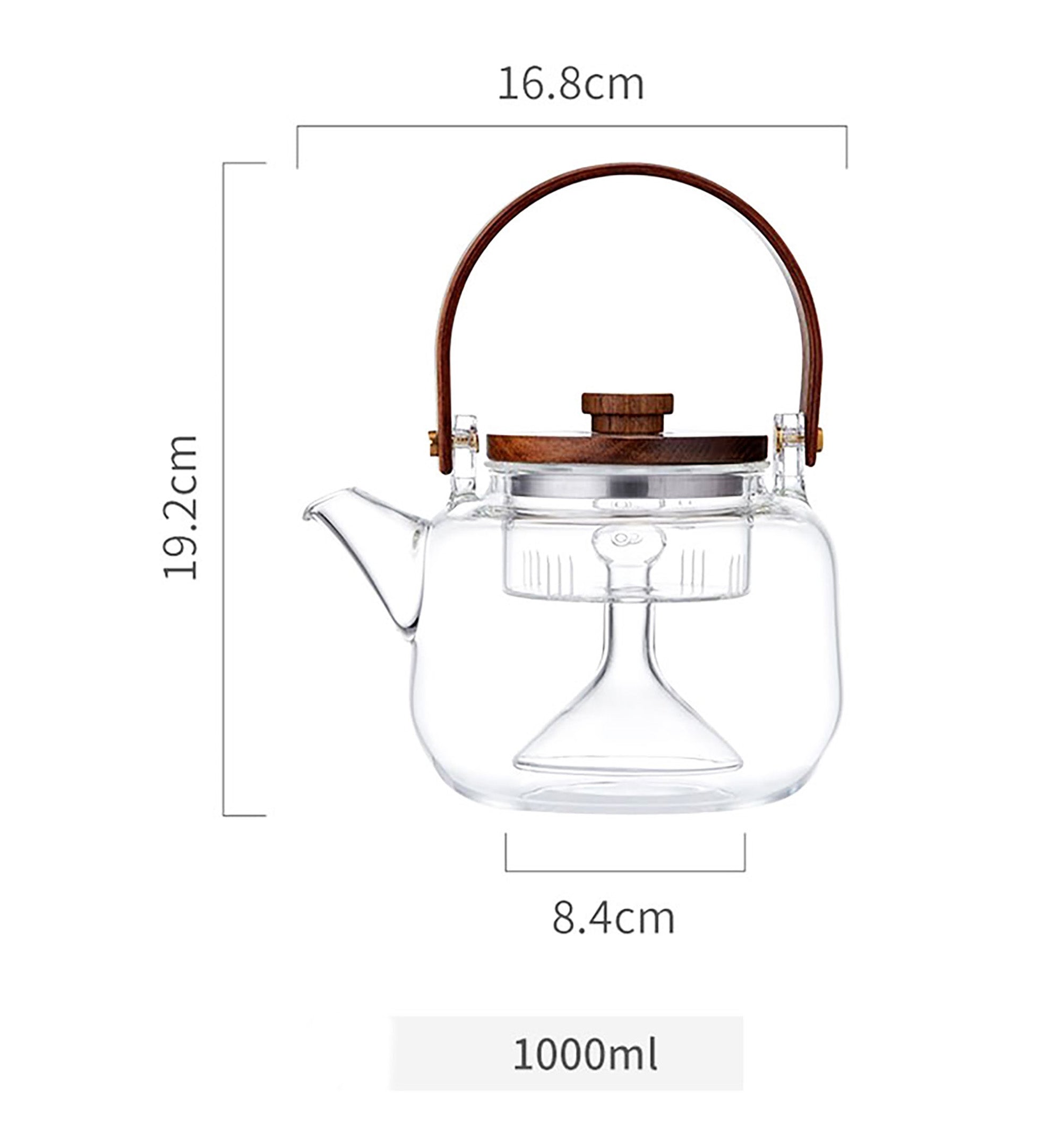 Théière en verre borosilicate