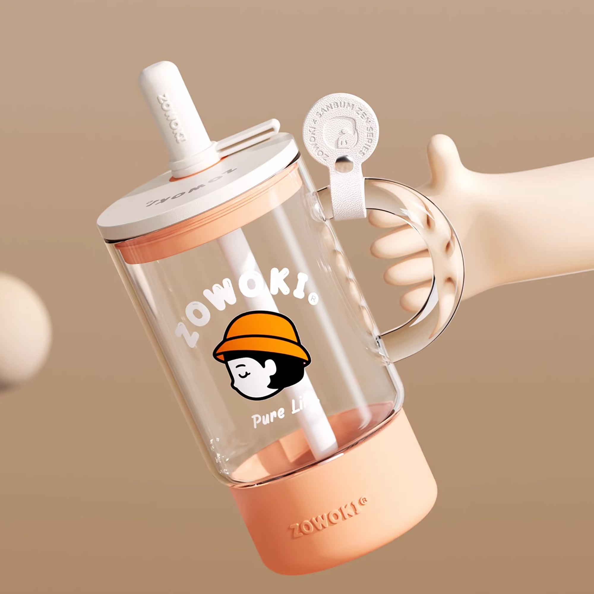 Gobelet ZOWOKI en verre avec paille