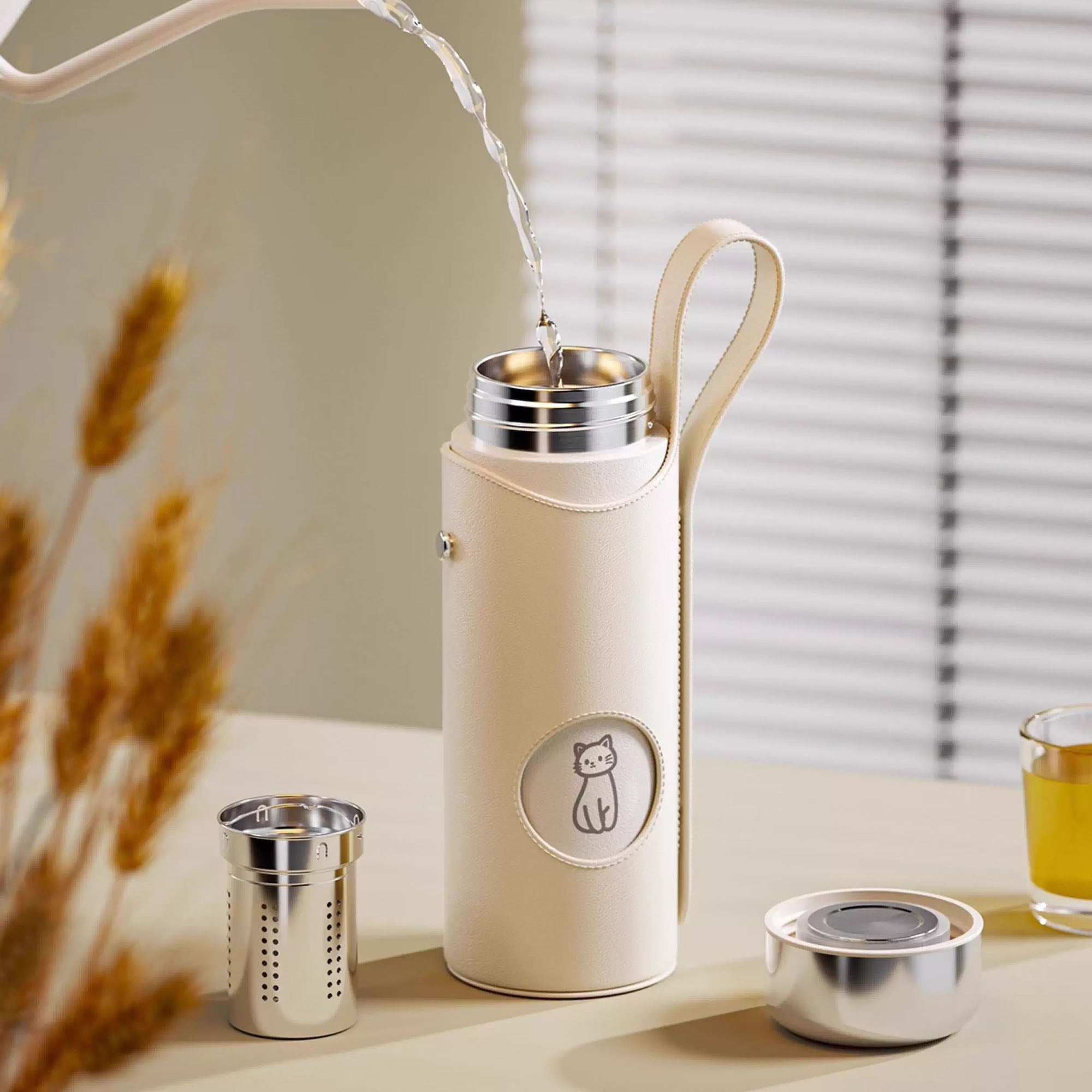 Bouteille isotherme avec filtre à thé