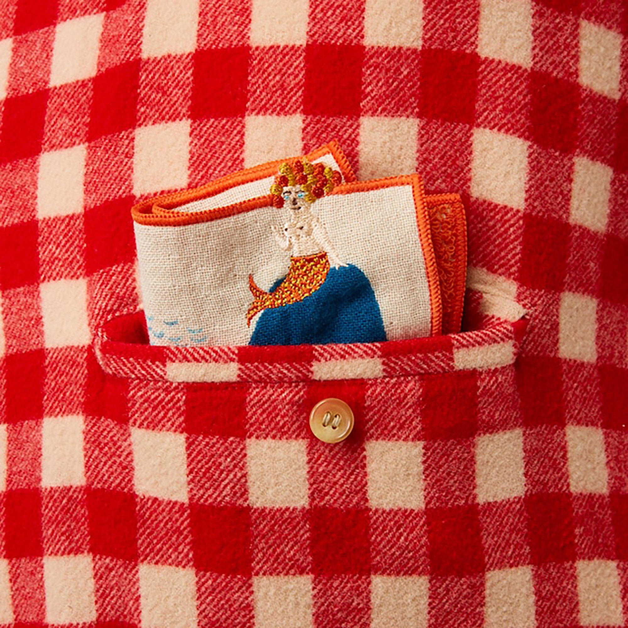 Serviette japonaise en coton brodé