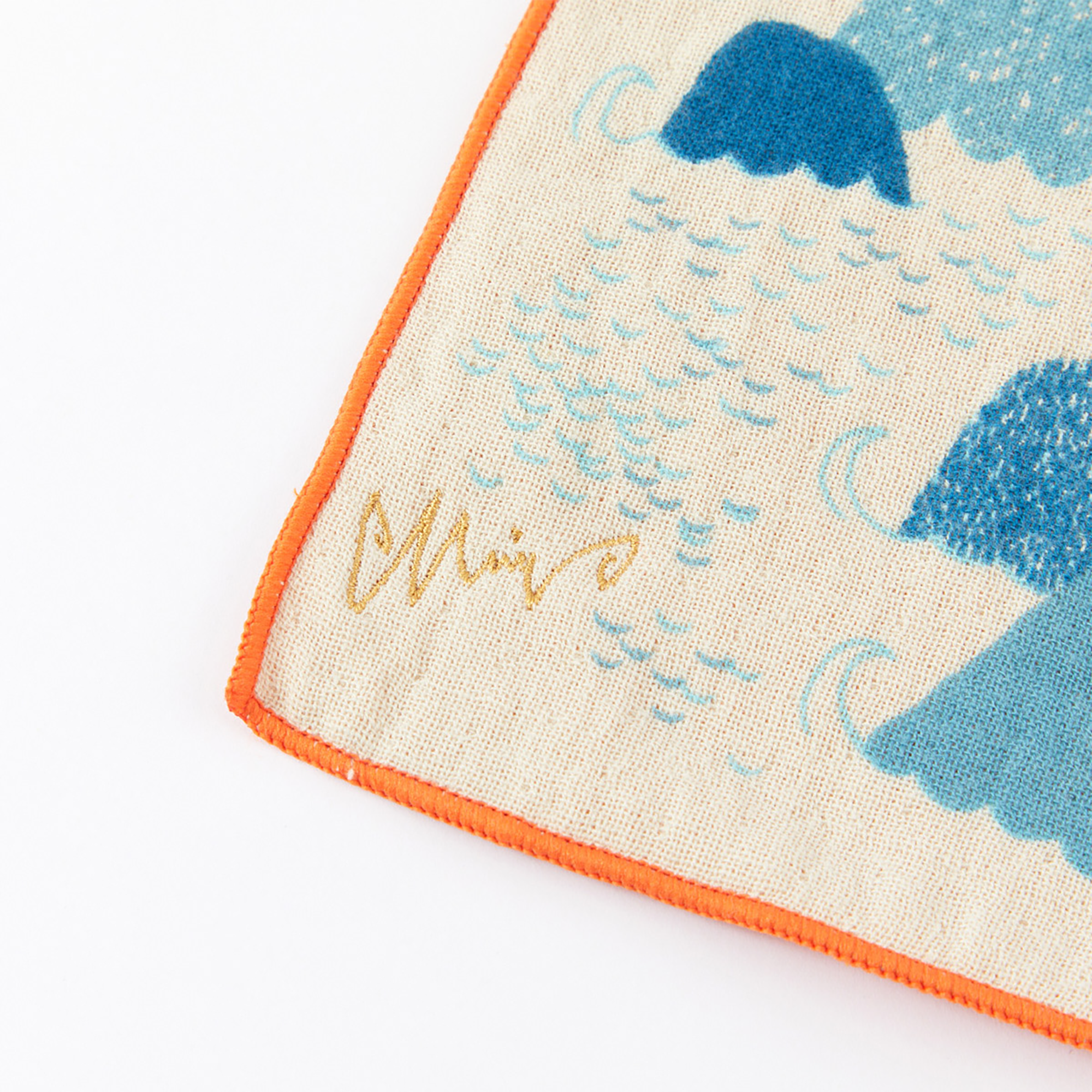 Serviette japonaise en coton brodé