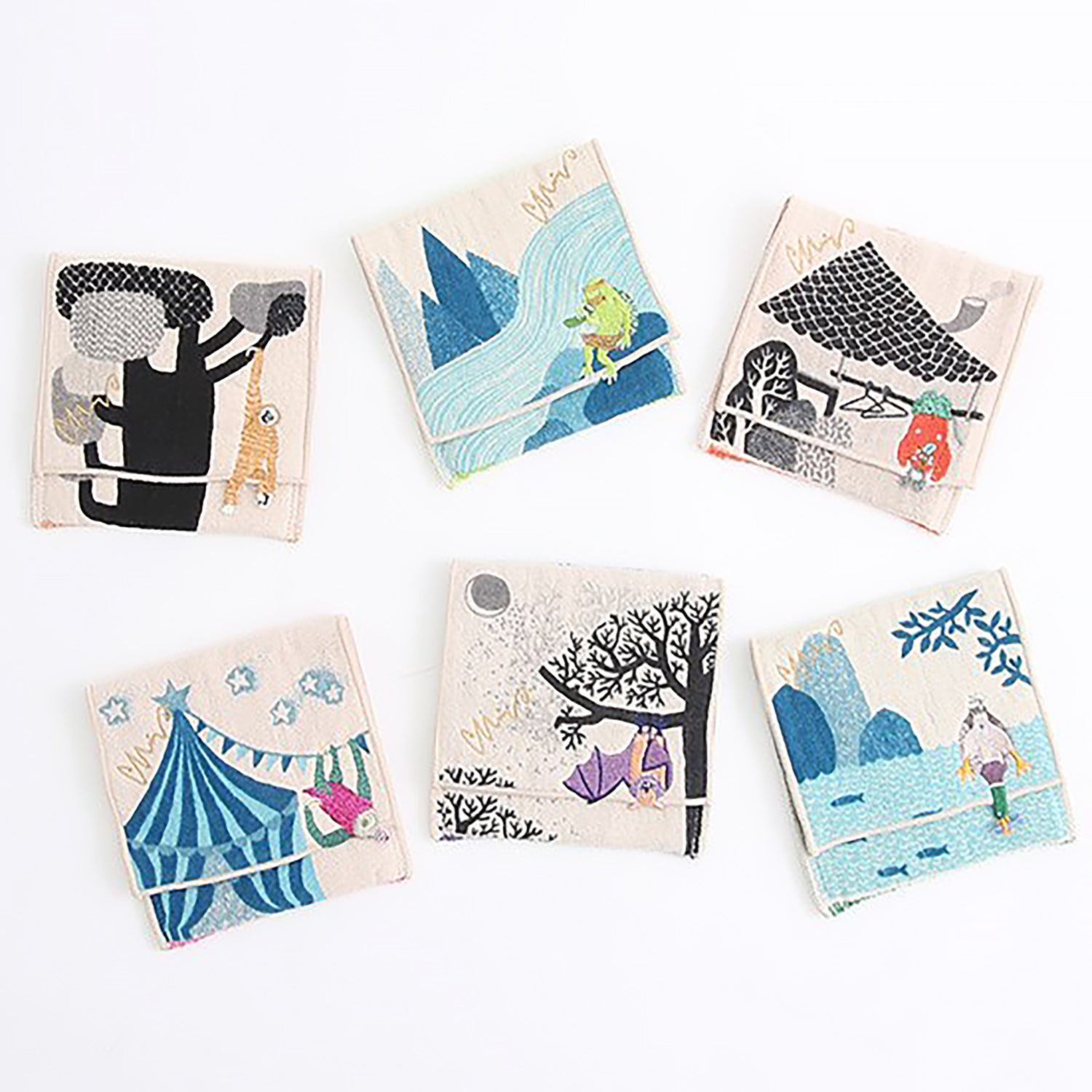 Serviette japonaise en coton brodé Morita MiW