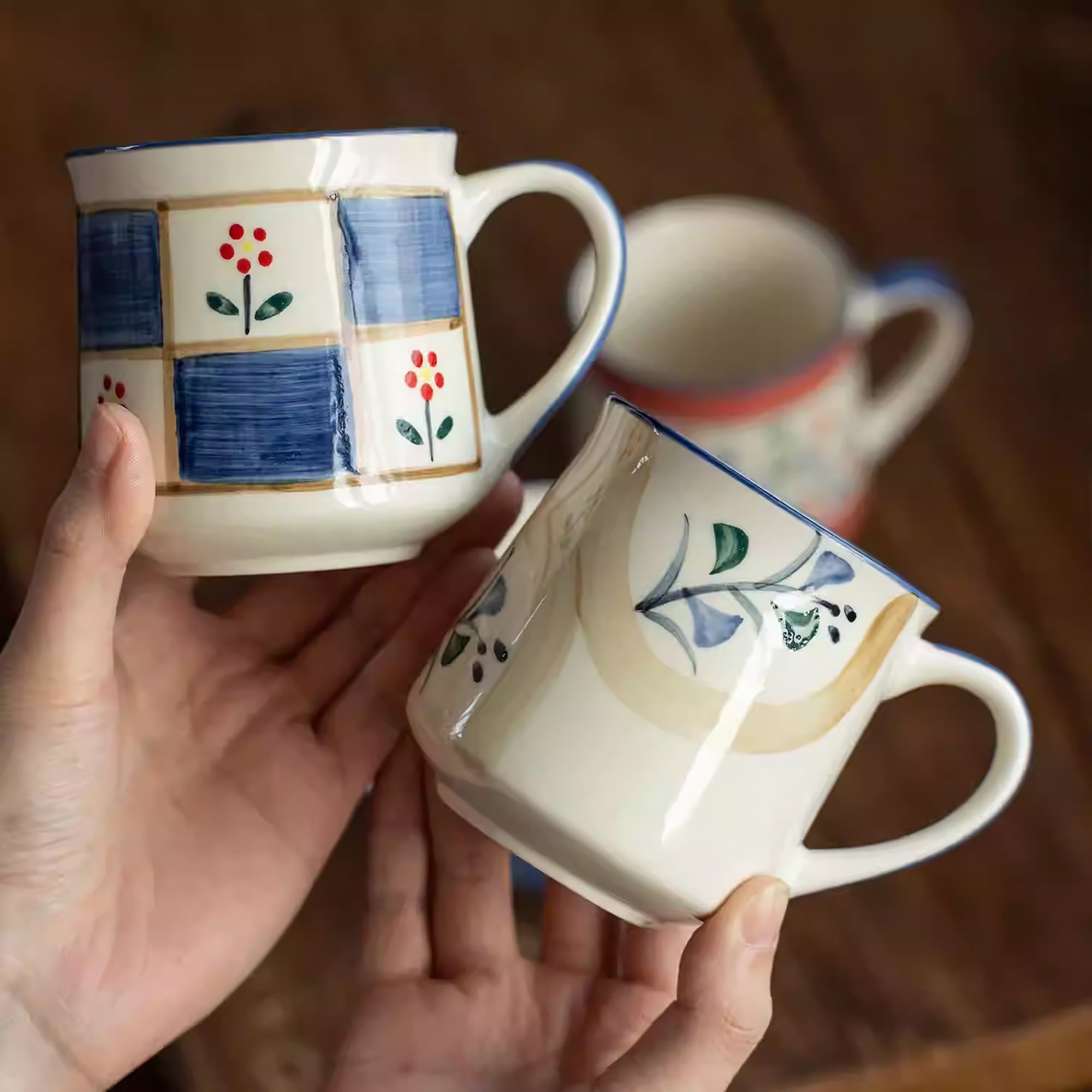 Mug en céramique Minoyaki peint à la main