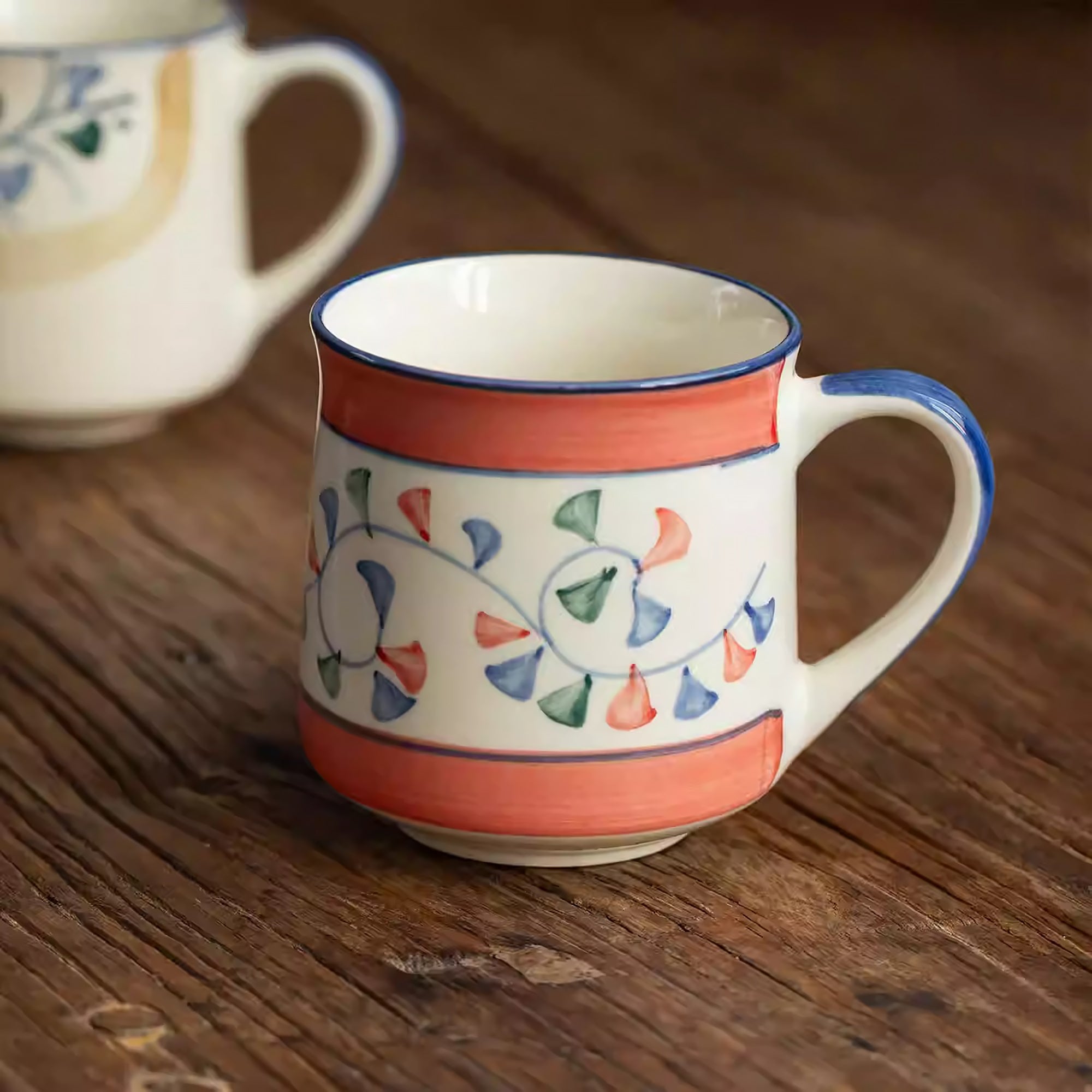 Mug en céramique Minoyaki peint à la main