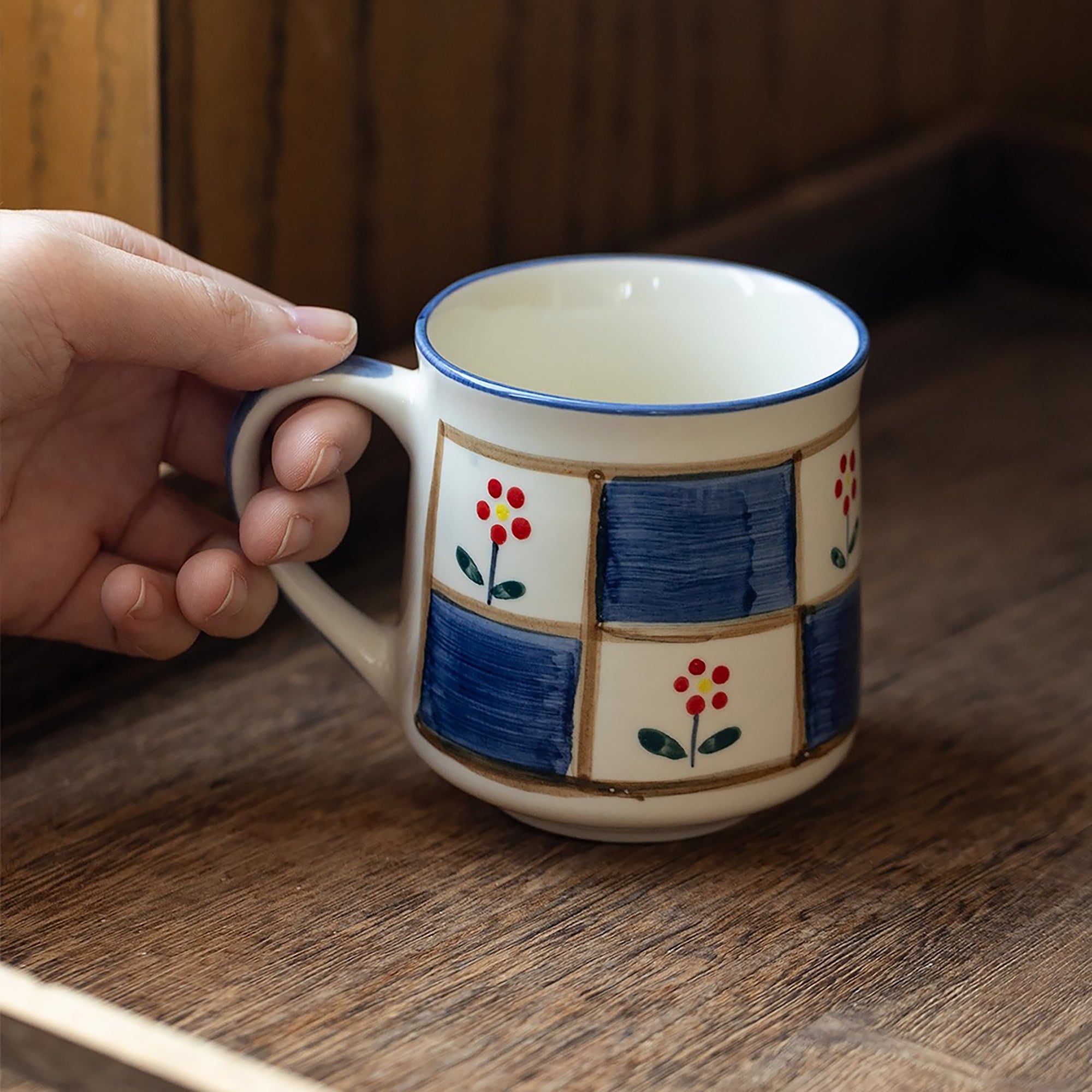 Mug en céramique Minoyaki peint à la main