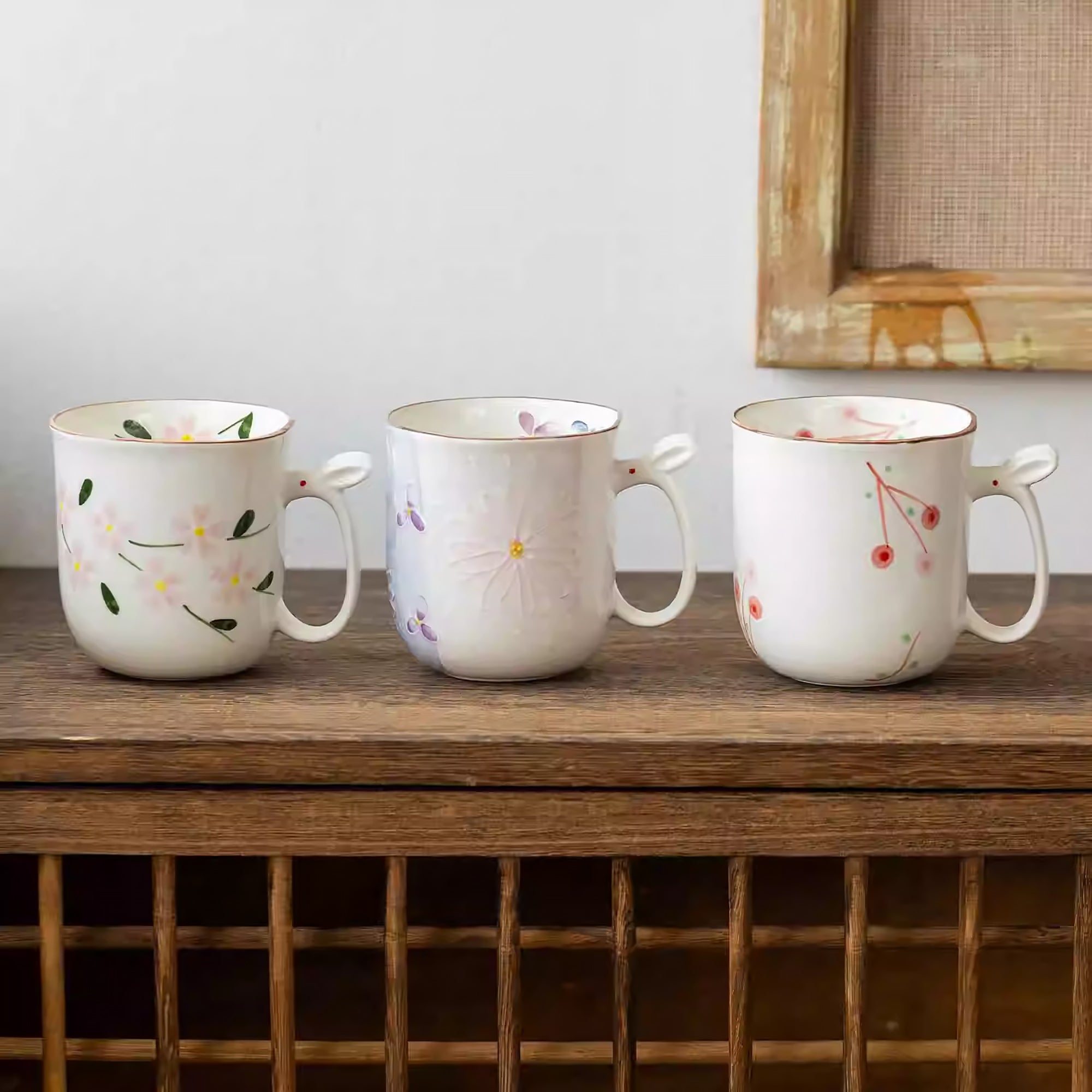 Mug en céramique Seto-yaki à poignée lapin