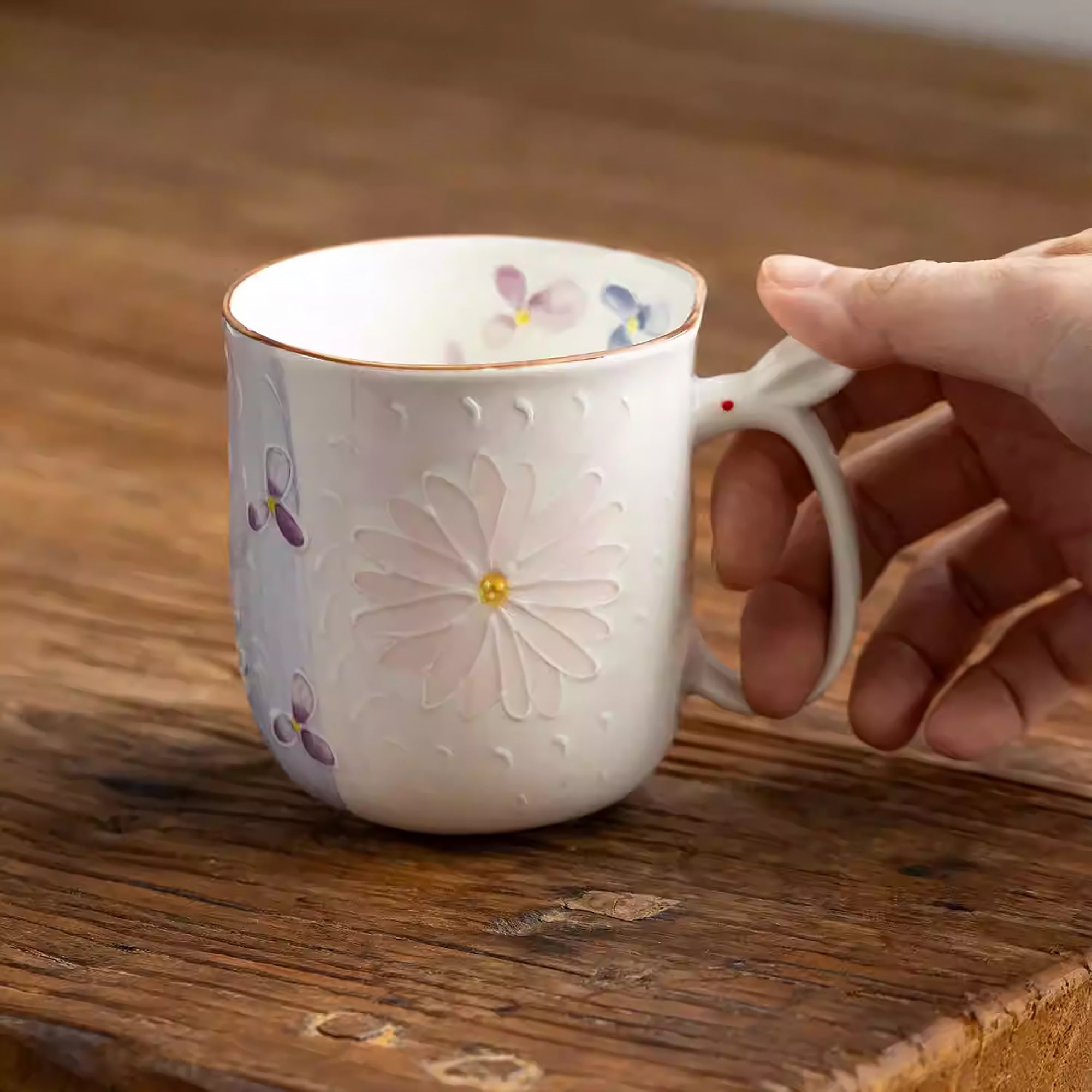 Mug en céramique Seto-yaki à poignée lapin