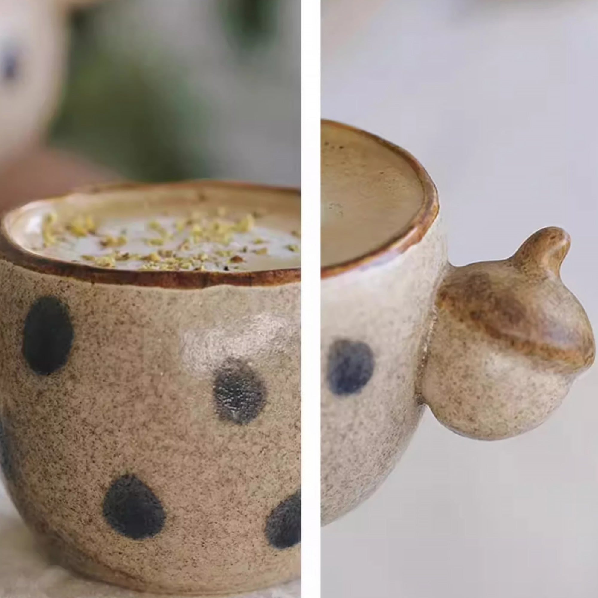 Tasse à café artisanale avec Anse en forme de gland