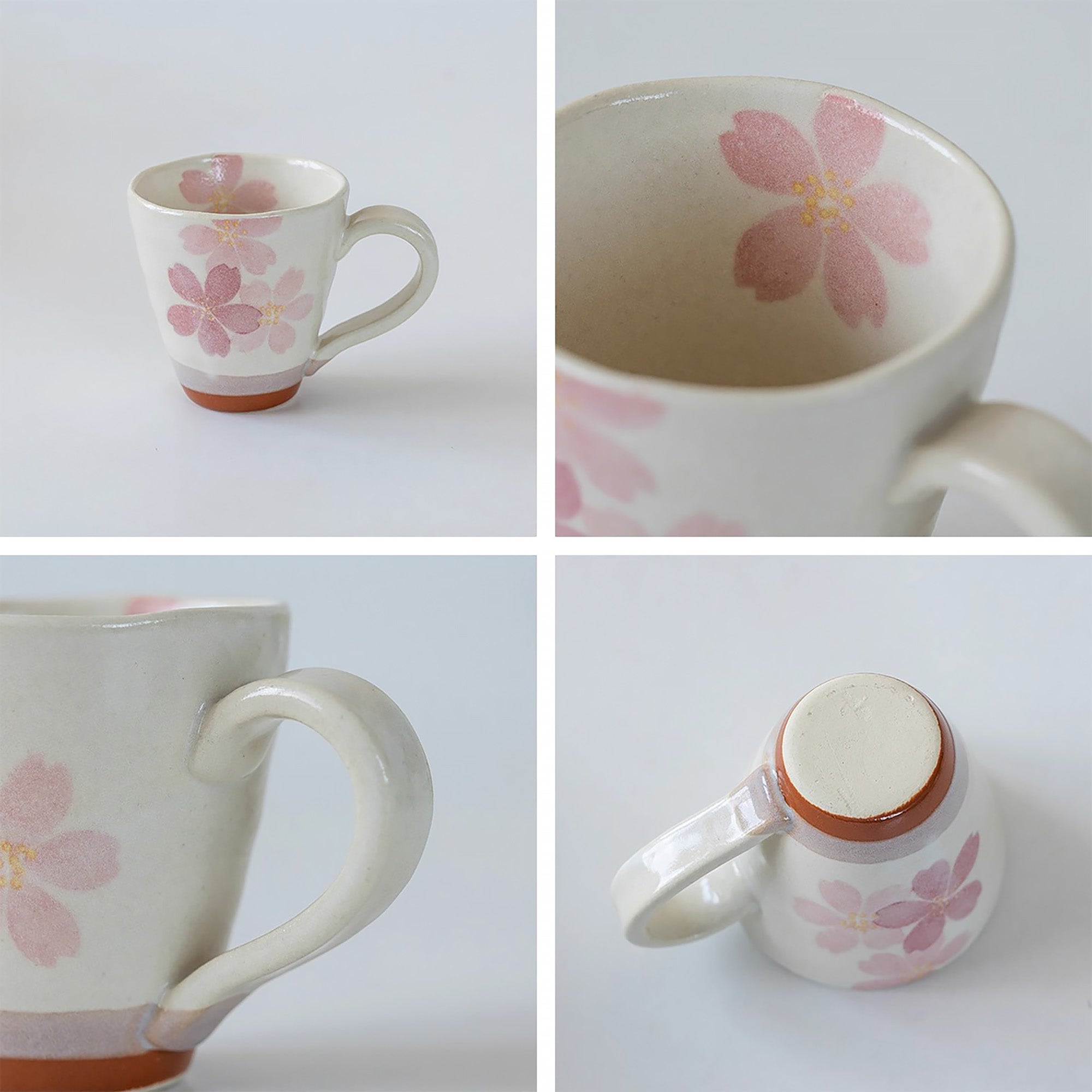 Mug en céramique Minoyaki avec fleurs de cerisier
