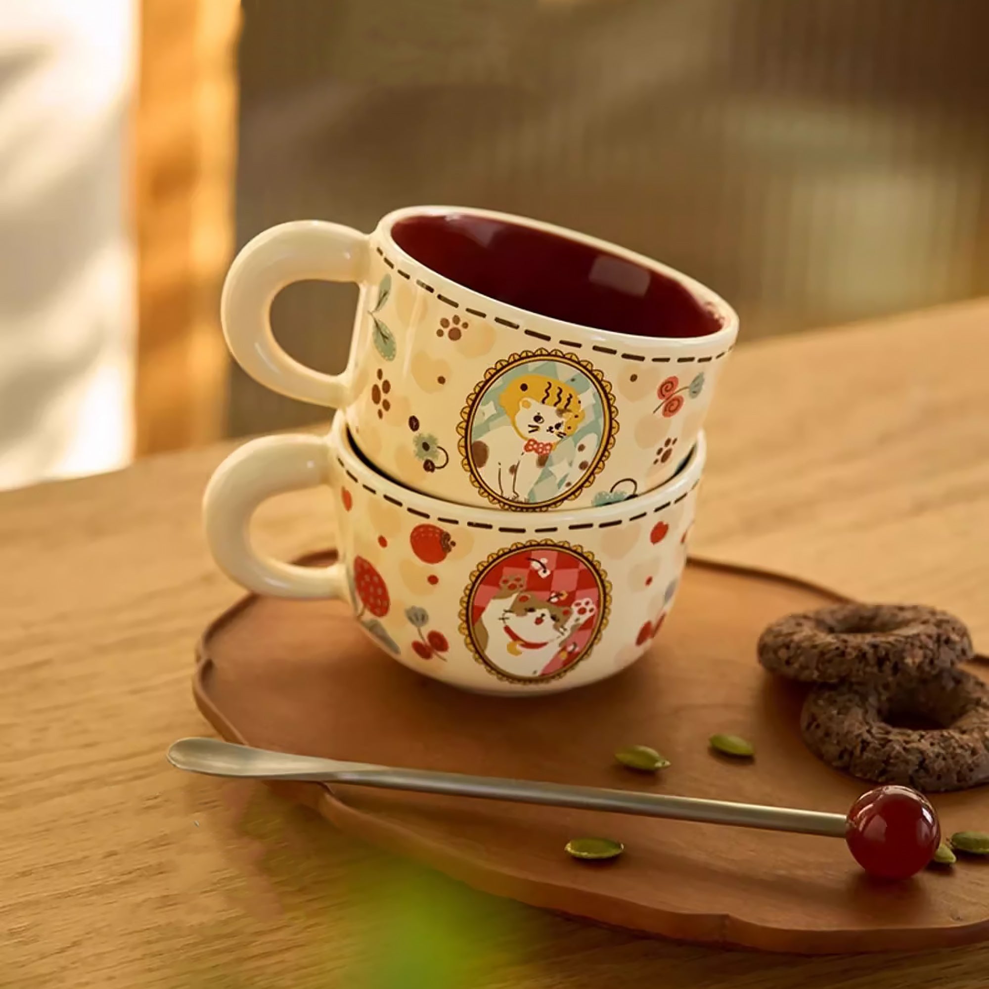 Mug en céramique avec illustration de chat