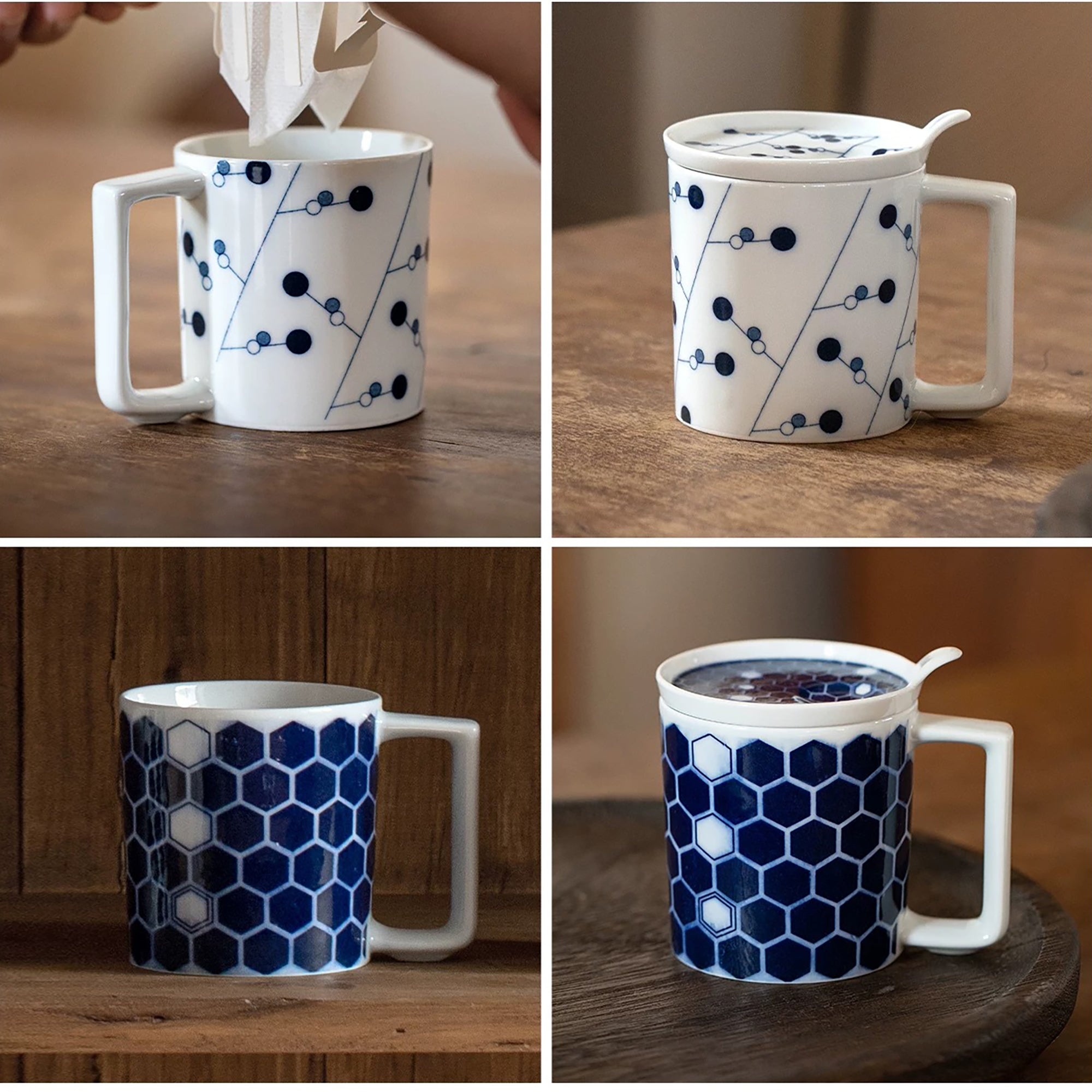Mug en porcelaine Arita-yaki motif porte-bonheur
