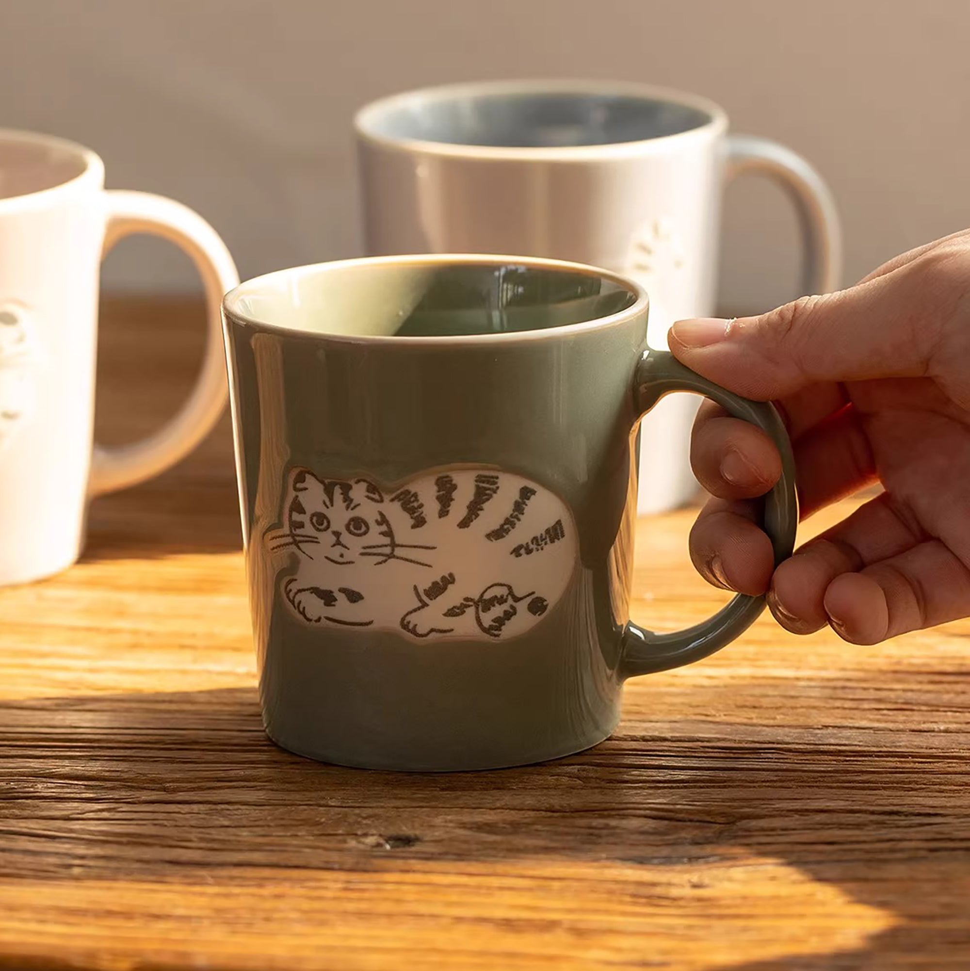 Mug Minoyaki en céramique motif chats adorables