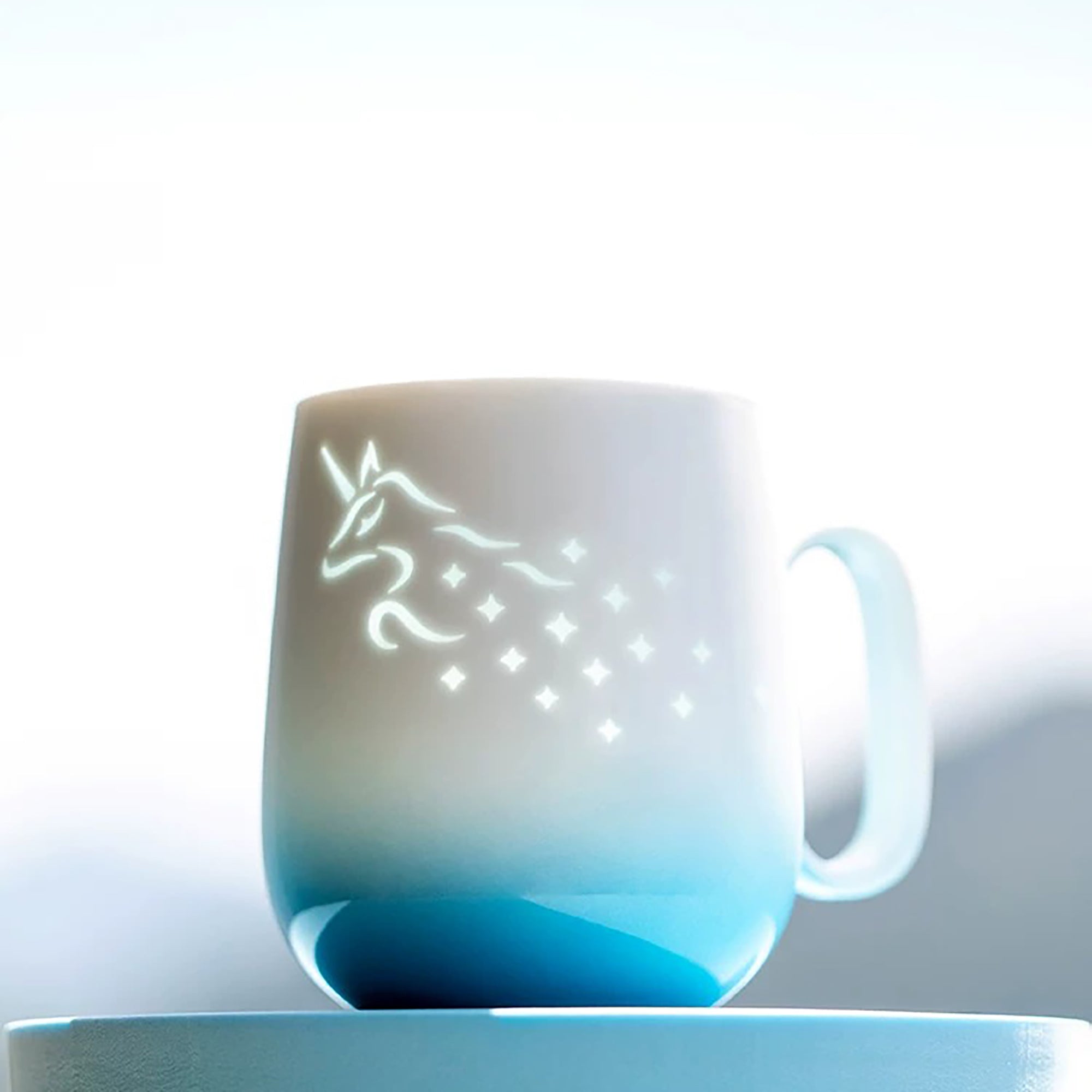 Mug en porcelaine style translucide avec motif cerf céleste