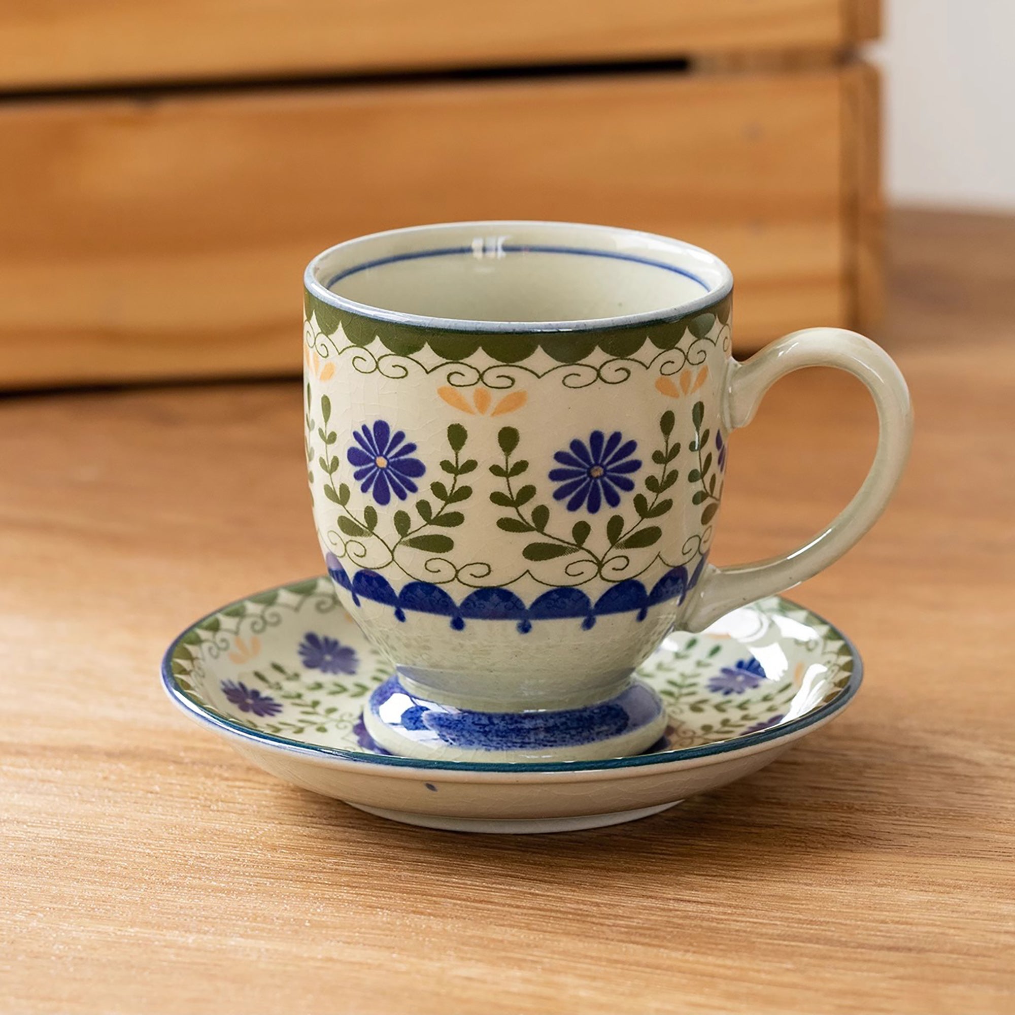Mug en céramique de Mino-yaki avec émaillé à craquelures style japonais